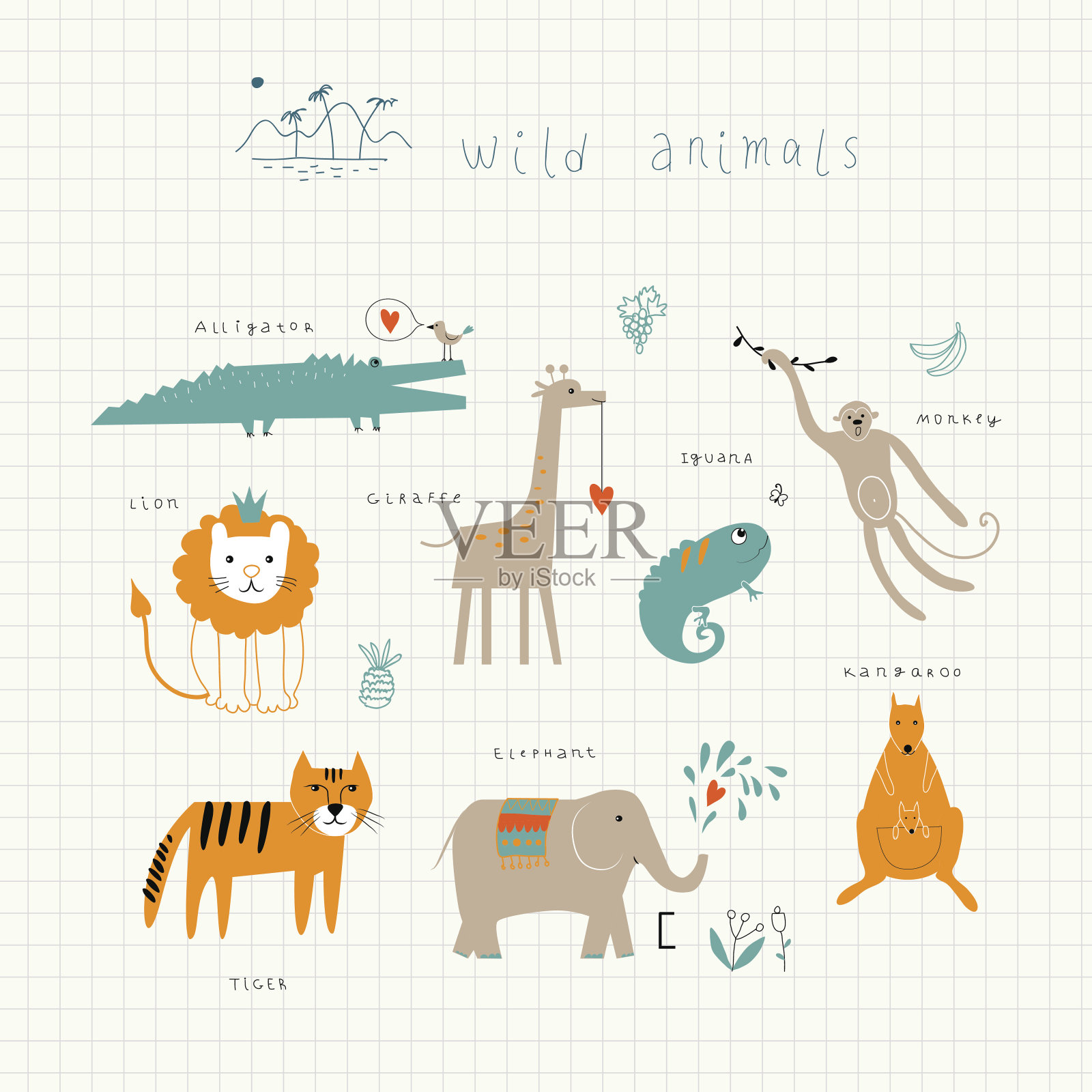 野生动物插画图片素材