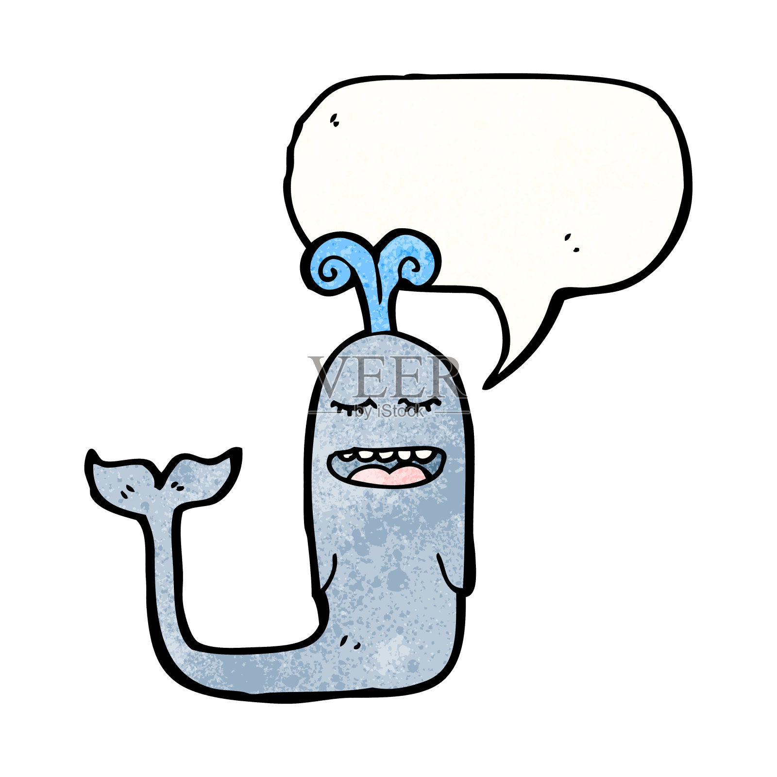 卡通鲸鱼与讲话气泡插画图片素材