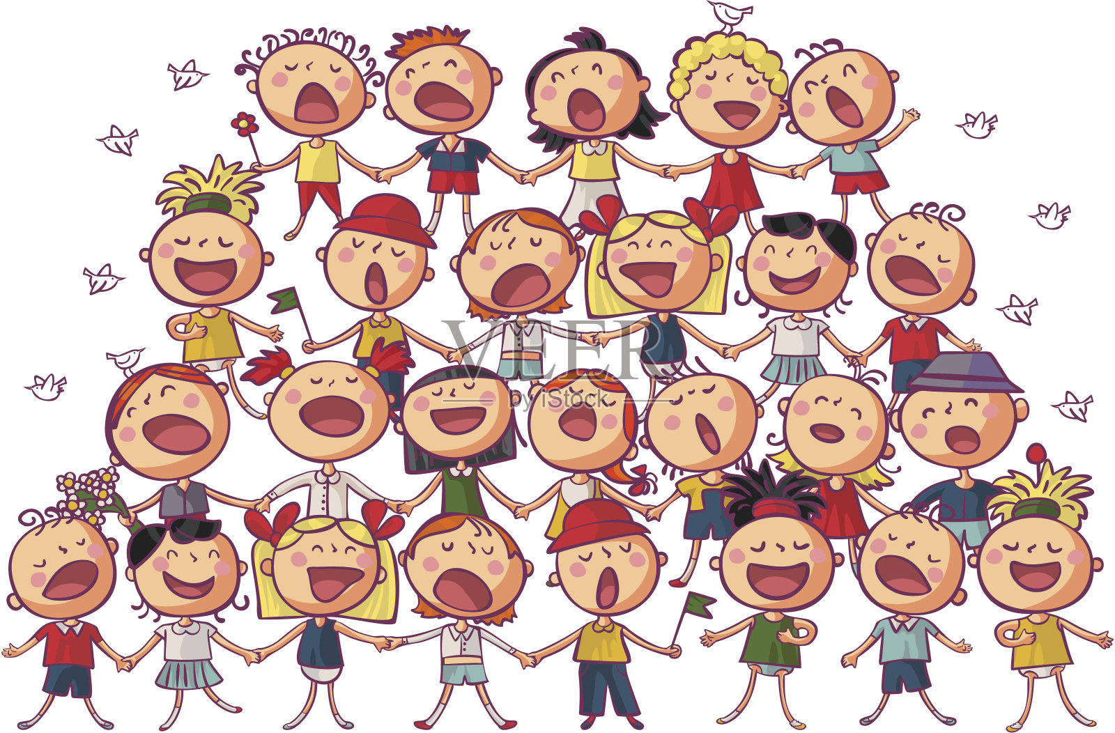 儿童合唱团插画图片素材