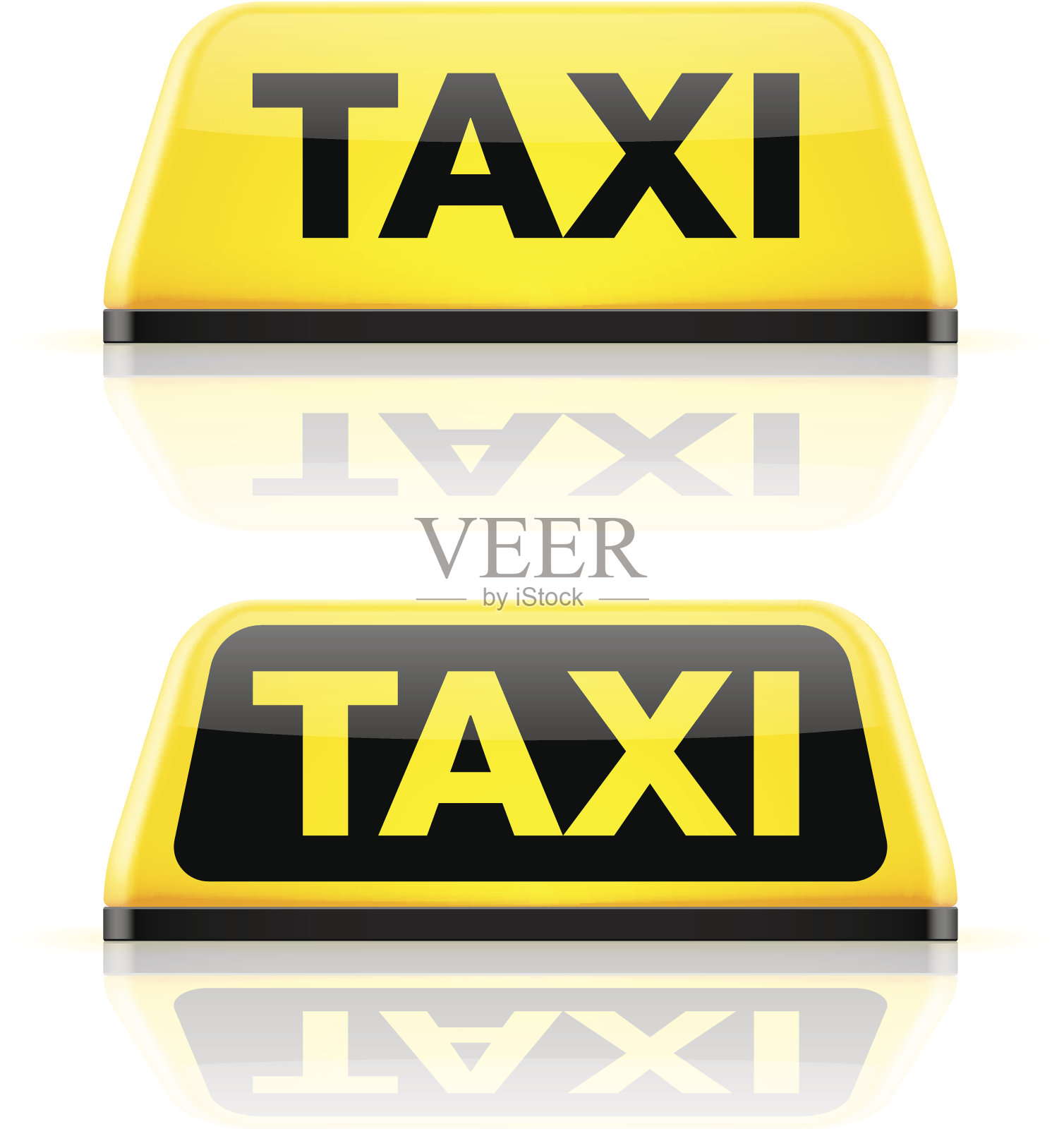 出租车车顶标志插画图片素材