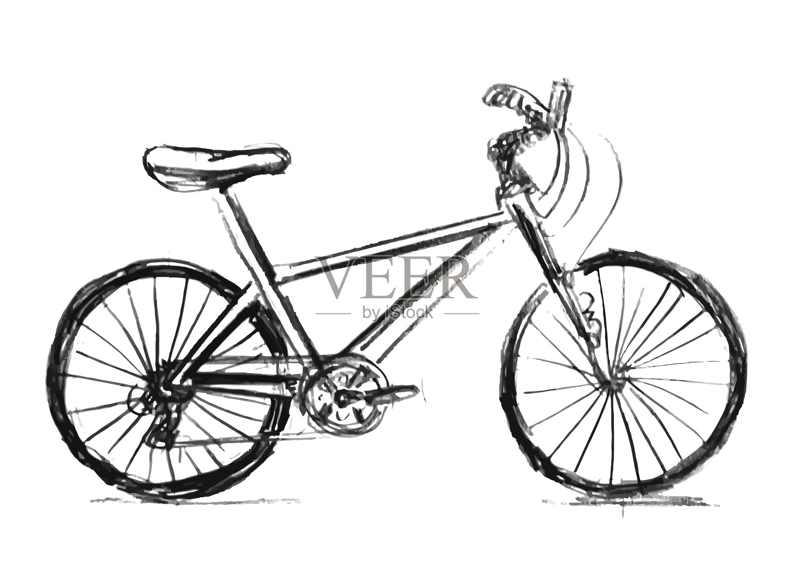 自行车素描素描插图设计元素图片