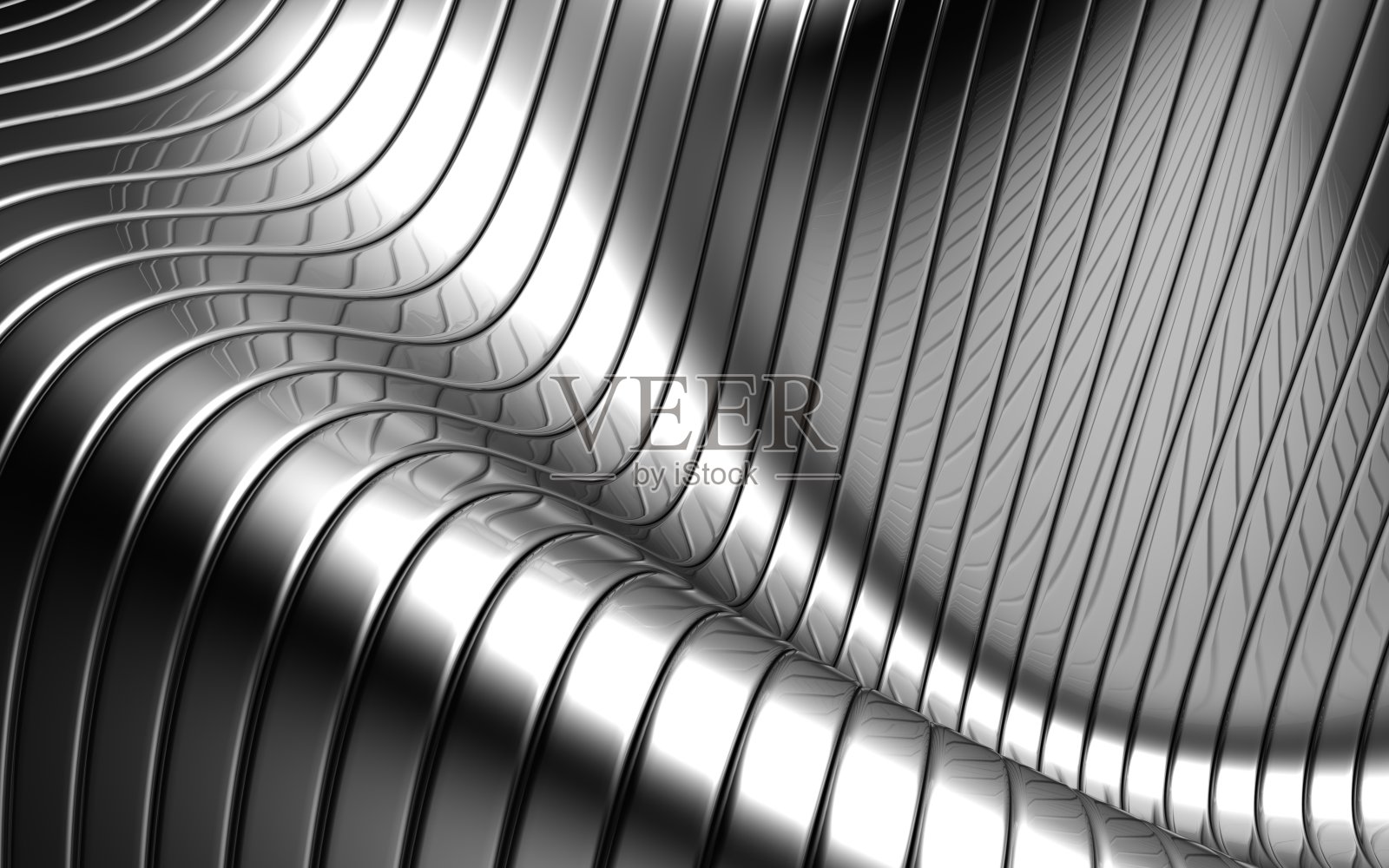 铝抽象银条纹波状背景插画图片素材