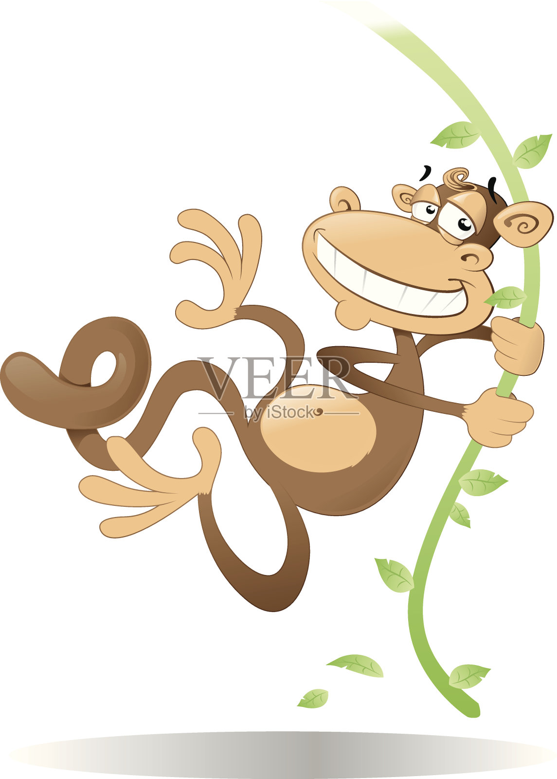 猴子摆动插画图片素材