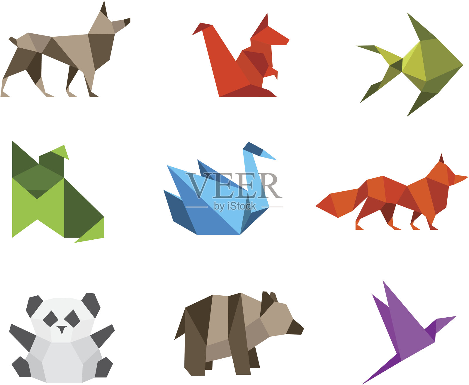 标志折纸动物风格化设计元素图片