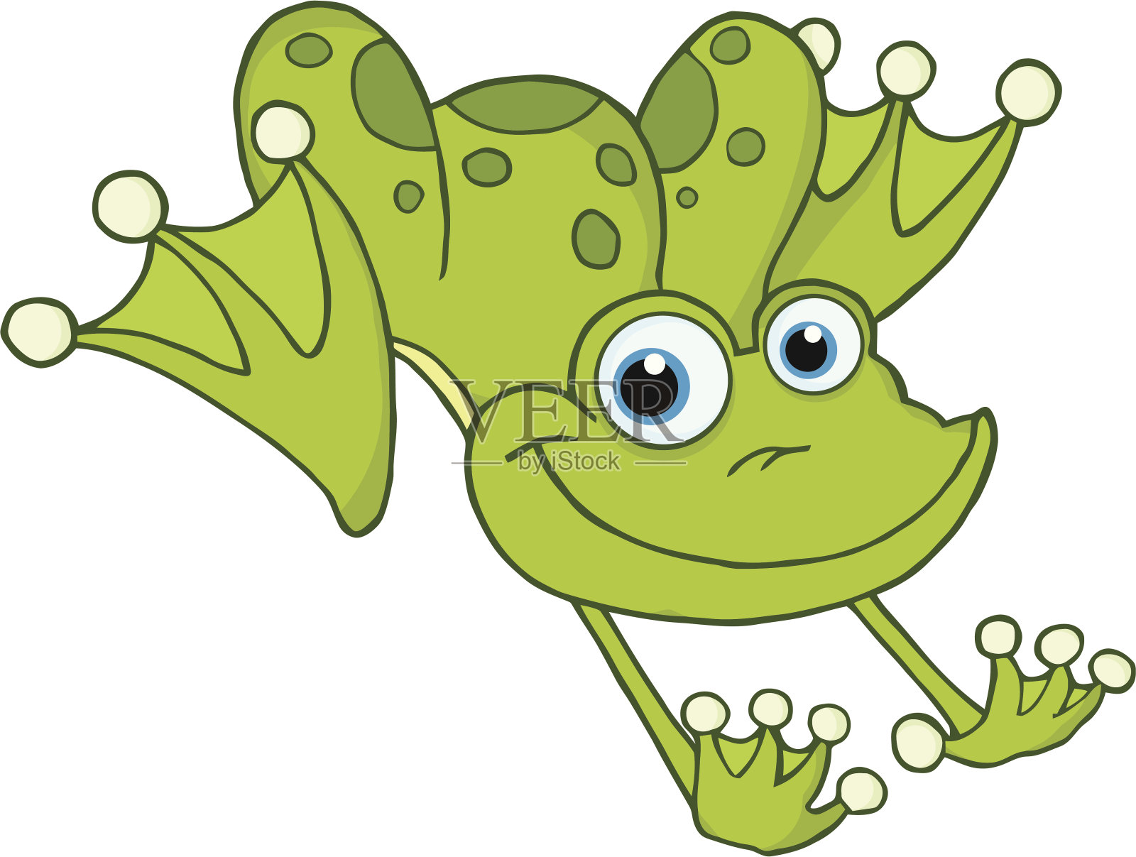 青蛙跳插画图片素材
