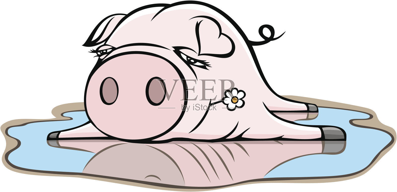 快乐的猪插画图片素材