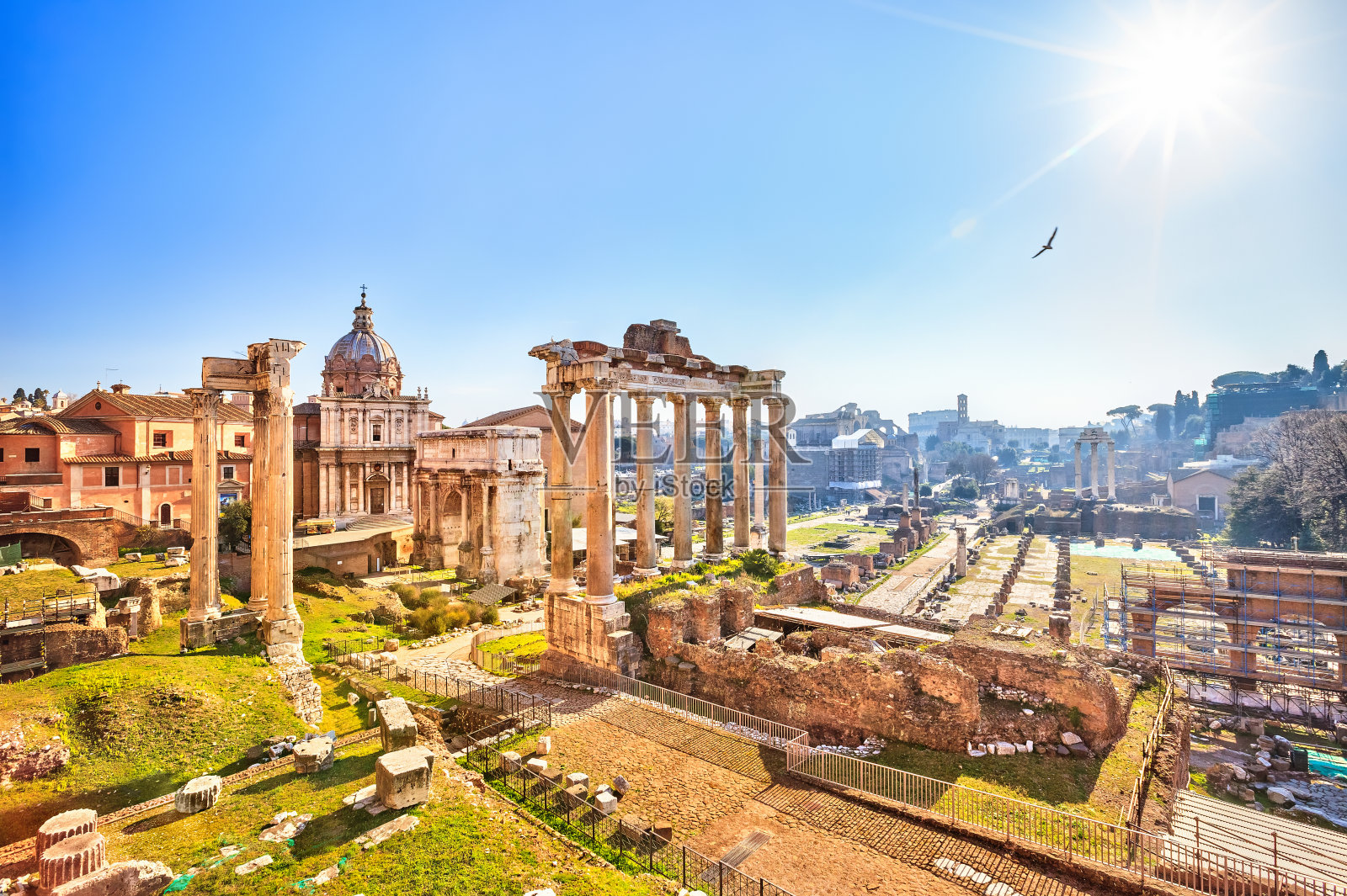 古罗马遗址在罗马广场照片摄影图片