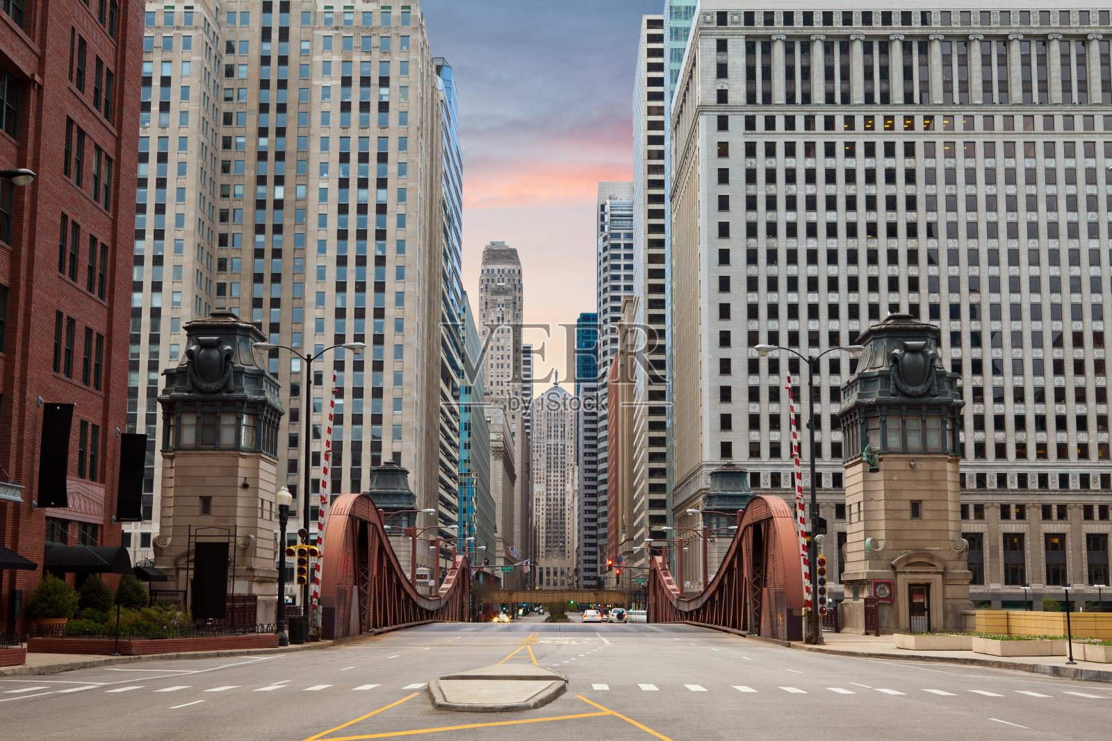 芝加哥的街道。照片摄影图片