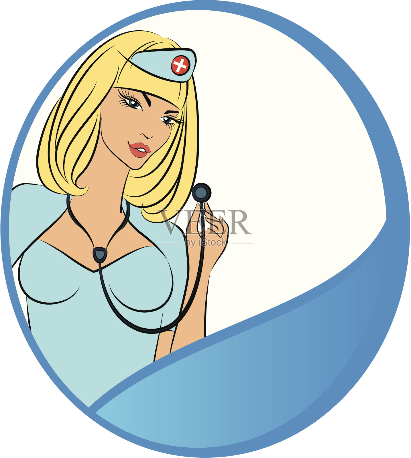 护士用听诊器。向量设计元素图片