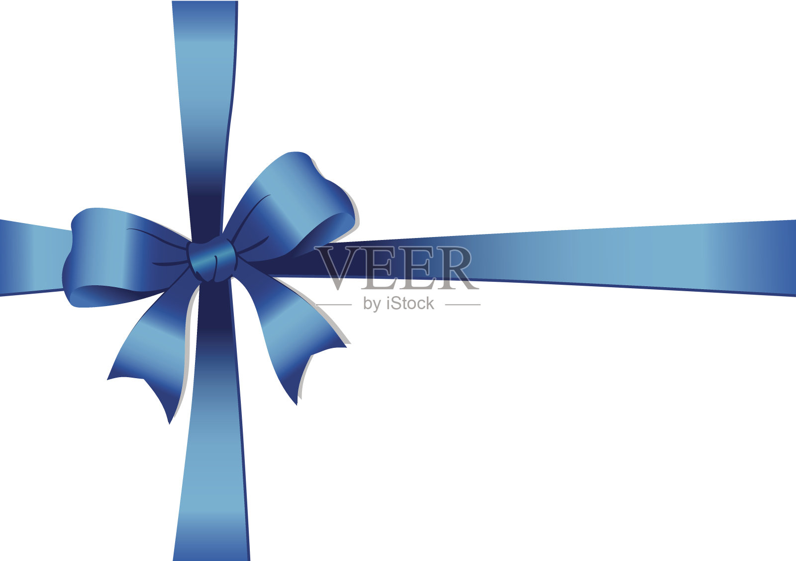 蓝色蝴蝶结丝带设计元素图片