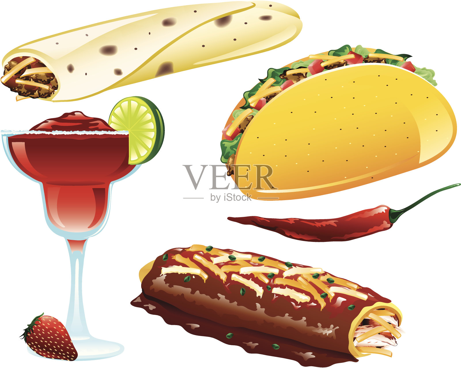 墨西哥食物图标插画图片素材