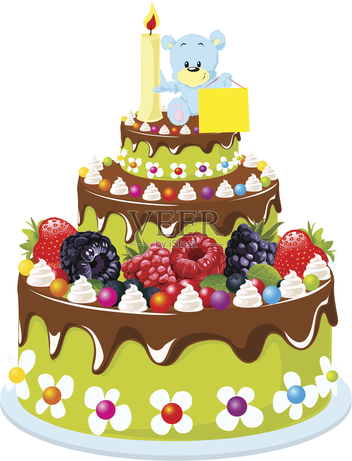 大的生日蛋糕插画图片素材