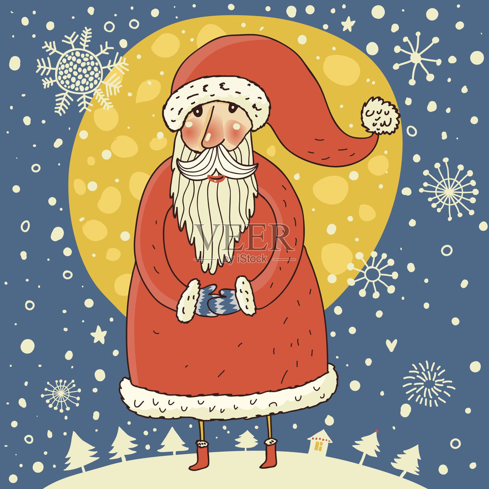 卡通圣诞老人插画图片素材
