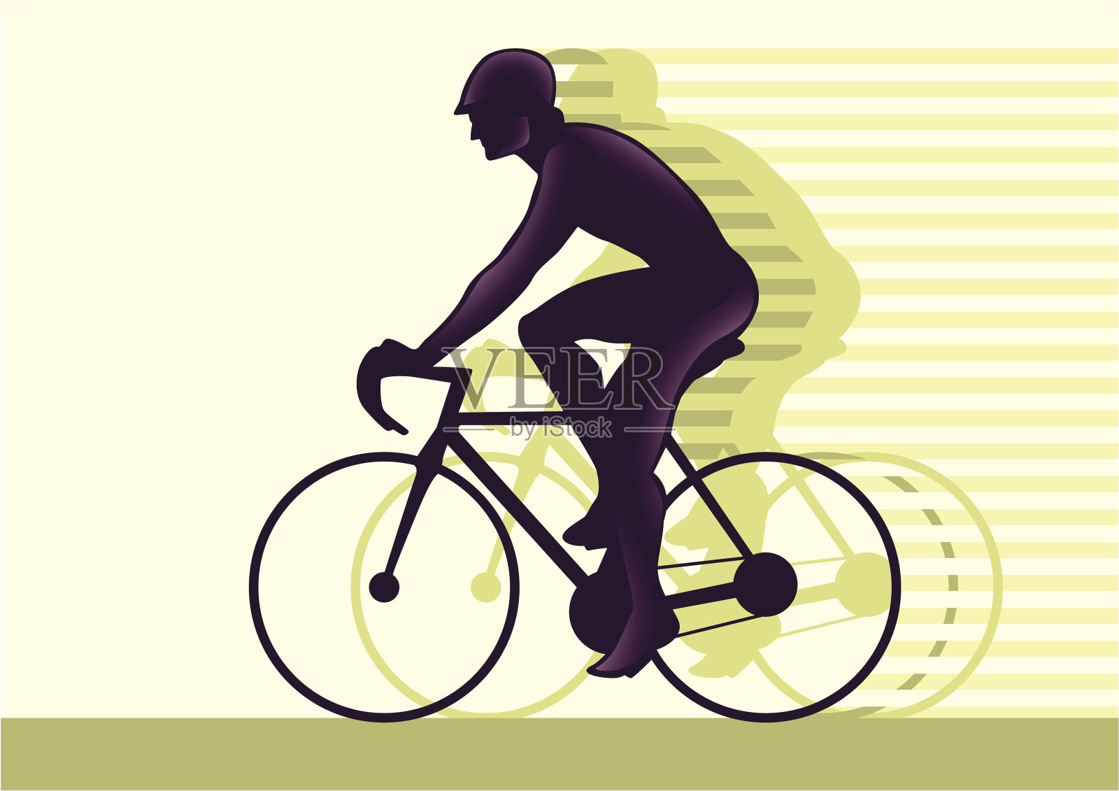 骑自行车的轮廓。设计元素图片