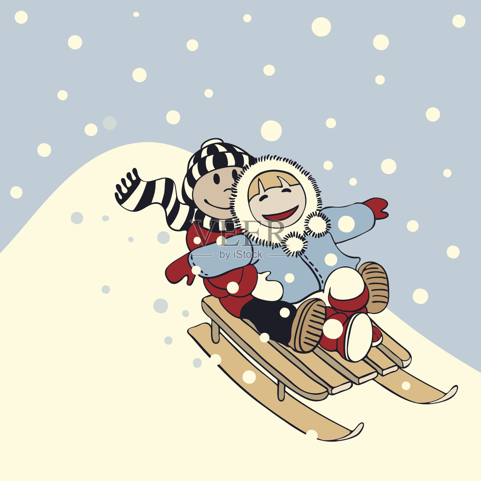 雪橇之旅插画图片素材