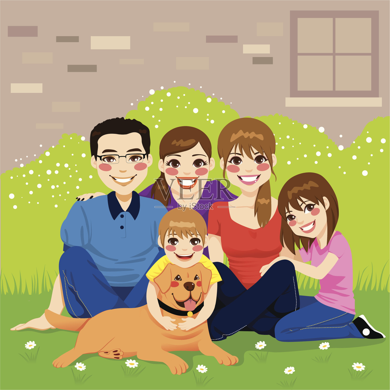 甜蜜幸福的家庭插画图片素材