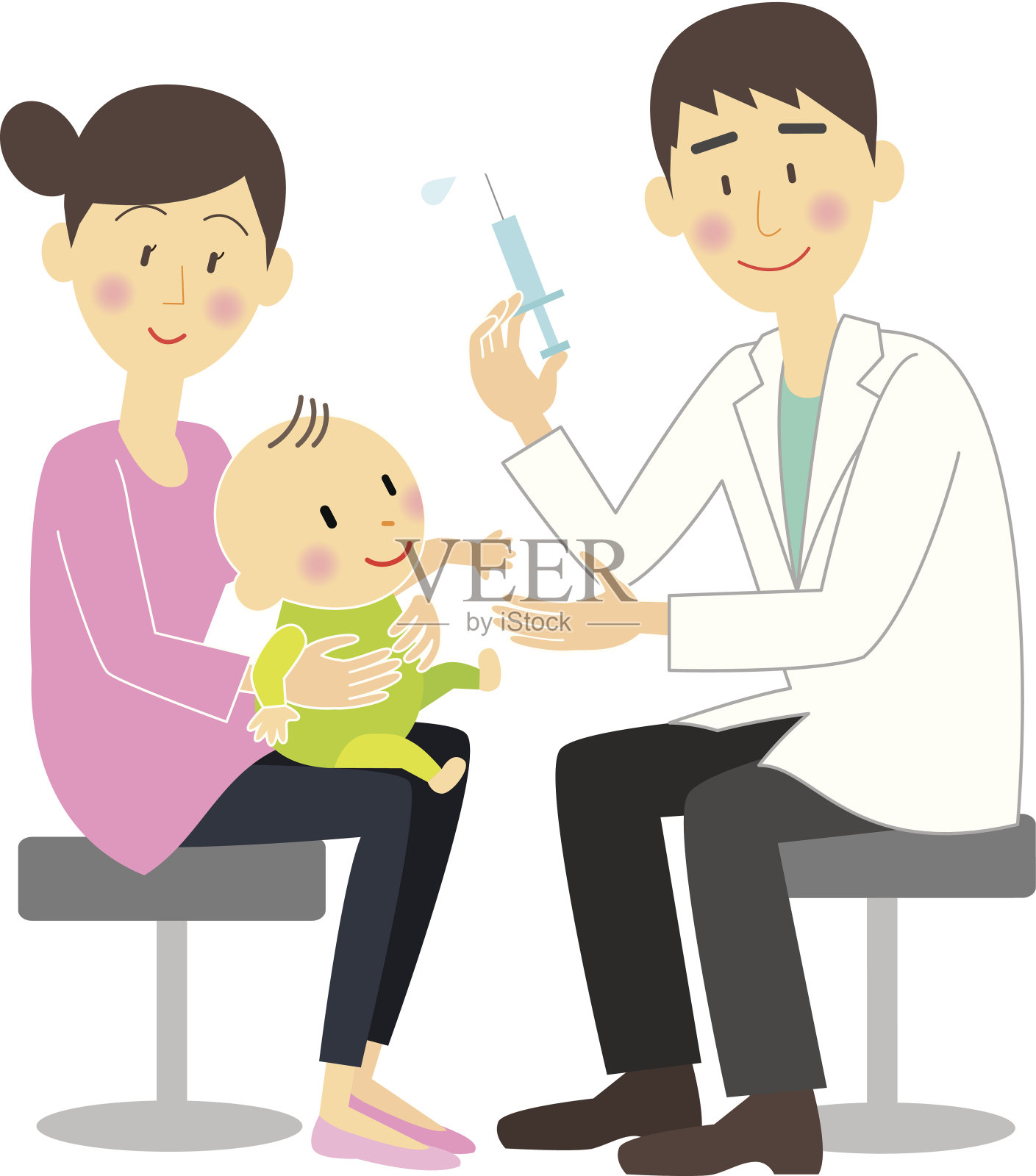 婴儿接种疫苗插画图片素材