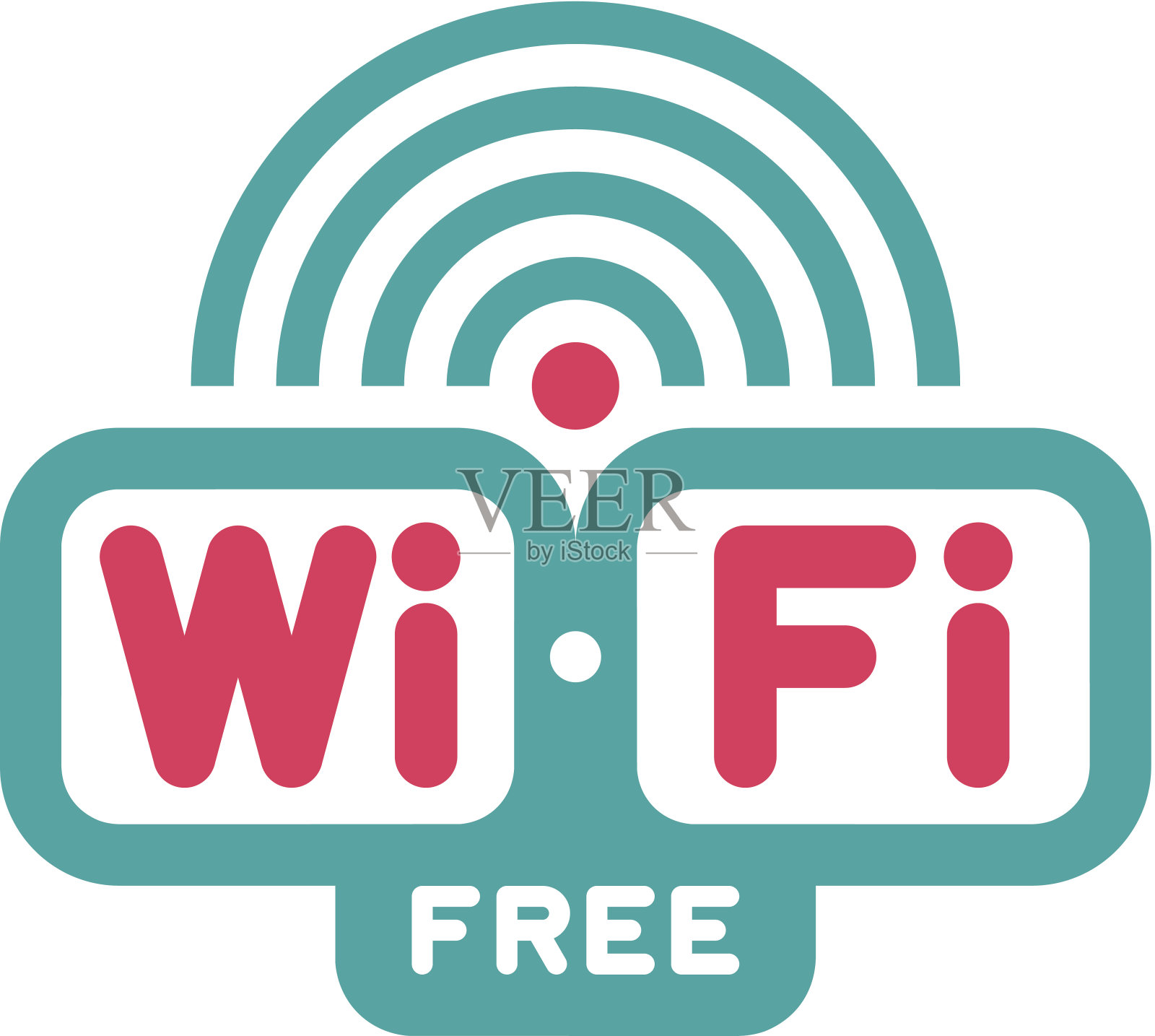 Wi-Fi自由区-向量标志插画图片素材