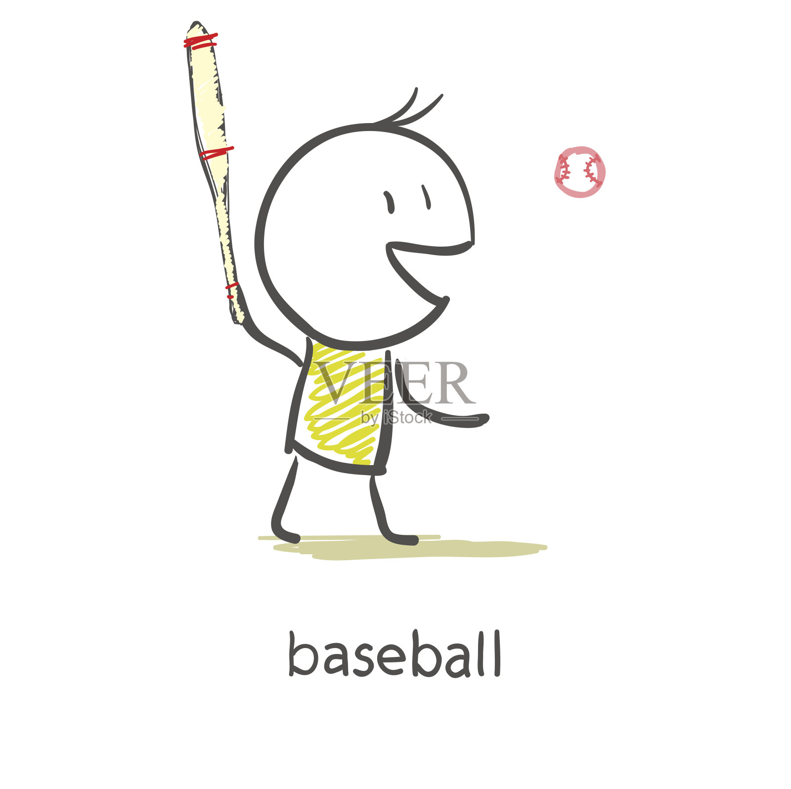 可爱的棒球运动员设计元素图片