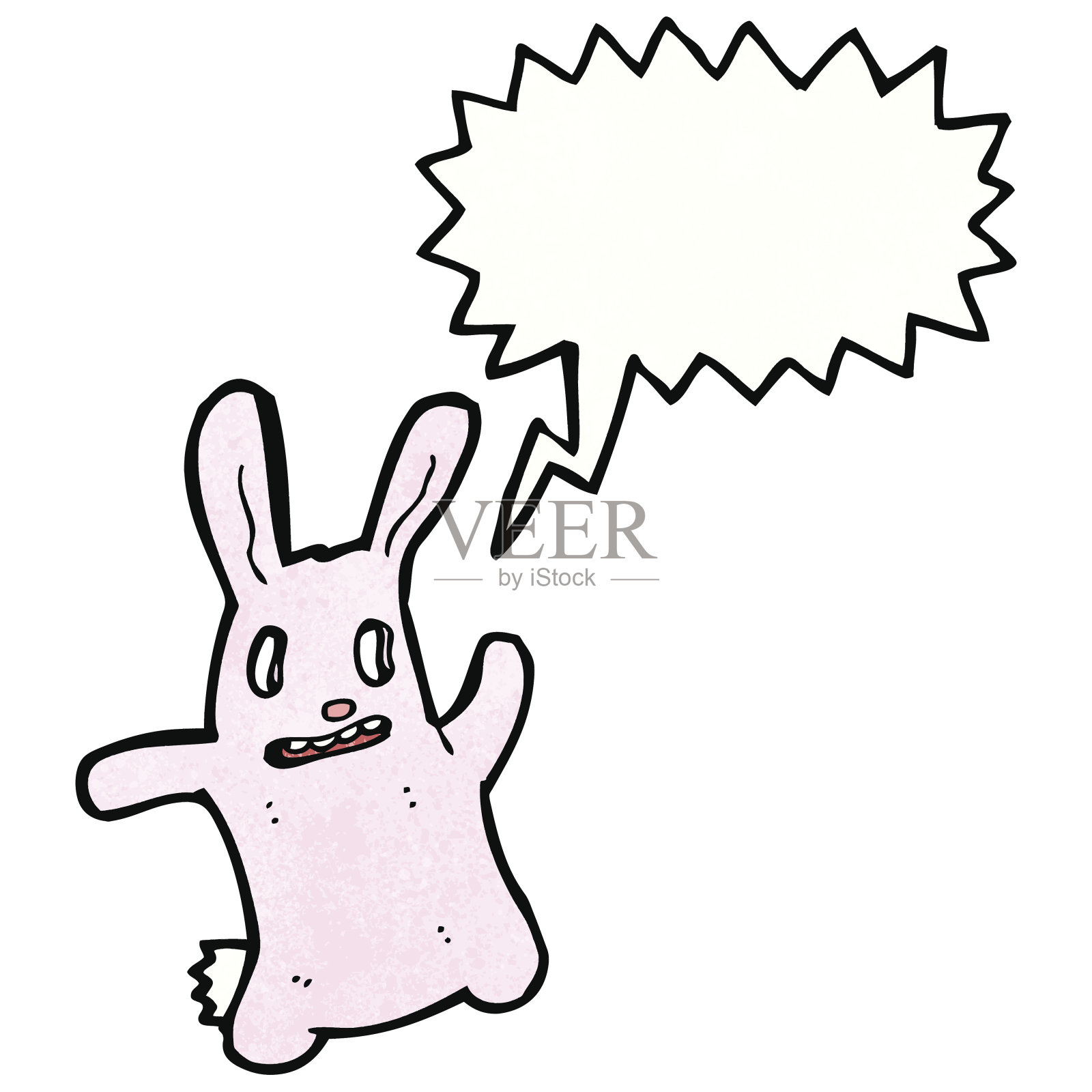 疯狂的幽灵兔子卡通设计元素图片