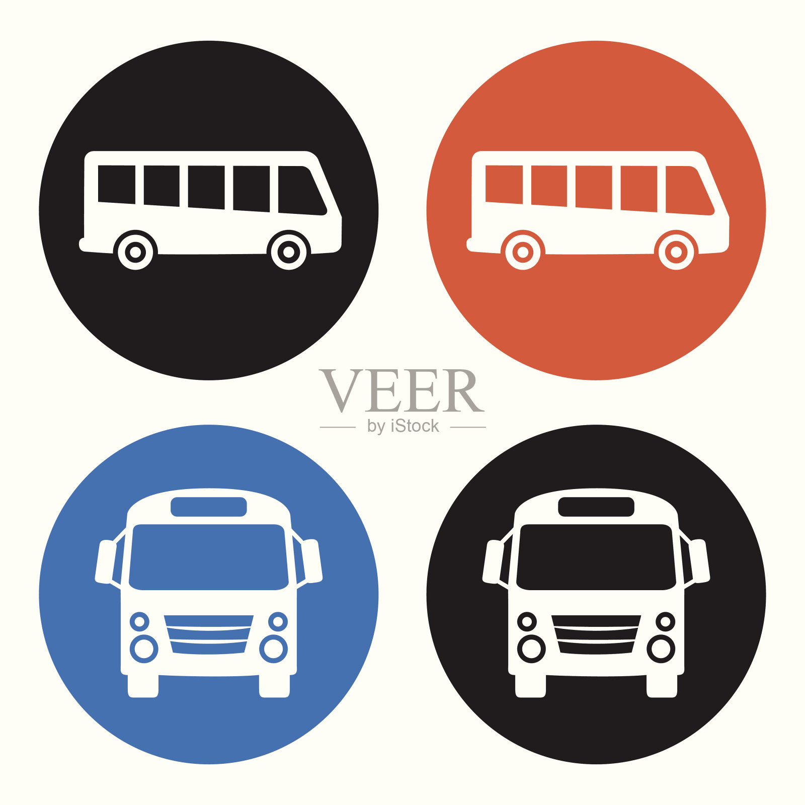 公共汽车图标设计元素图片
