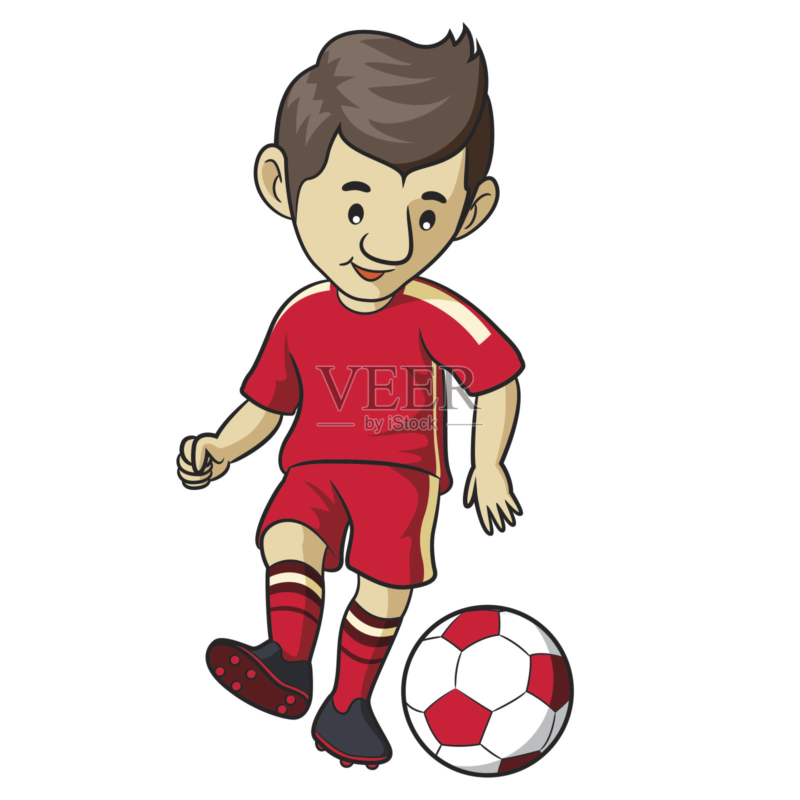 足球小子卡通插画图片素材