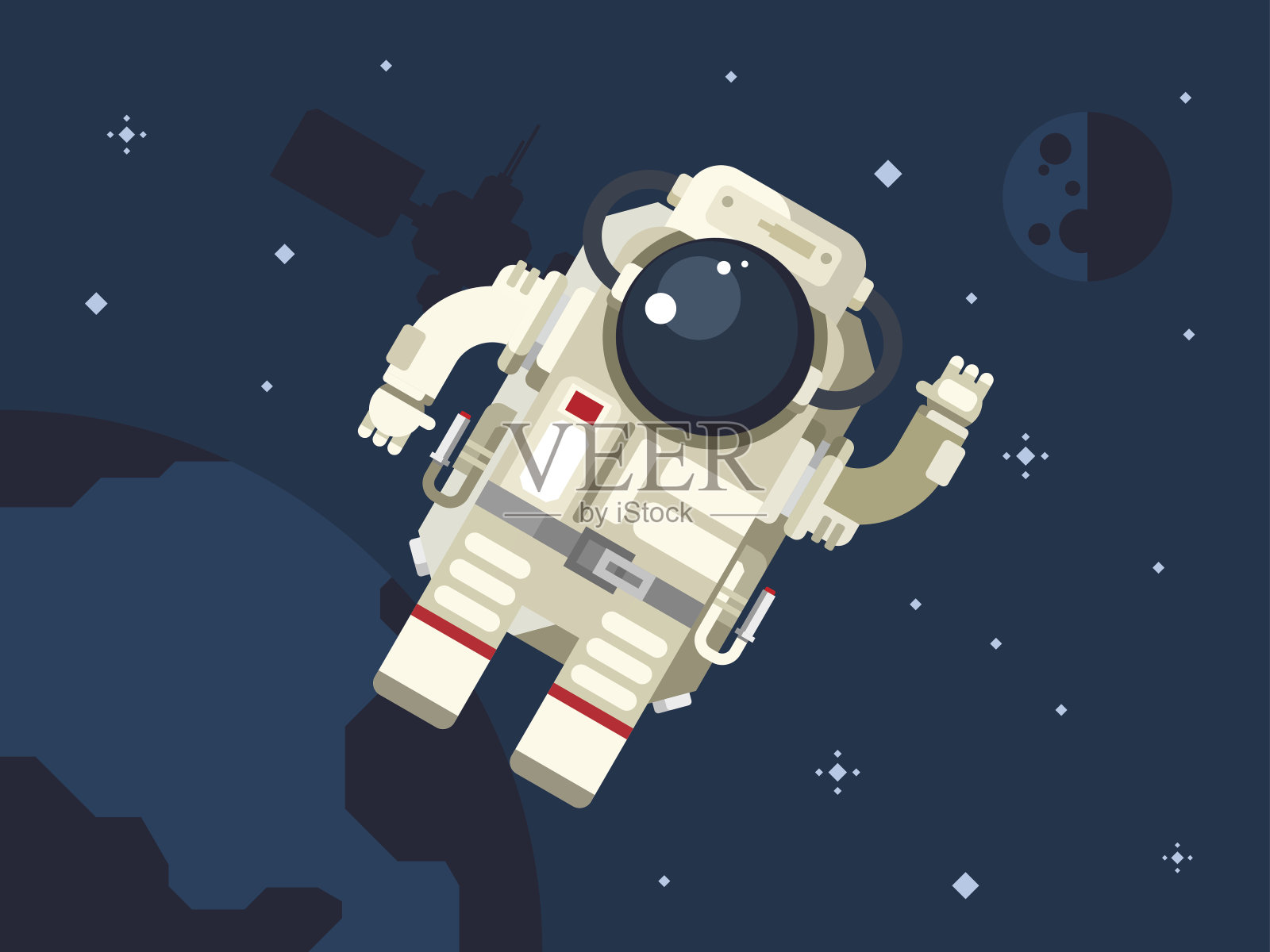 外太空宇航员插画图片素材
