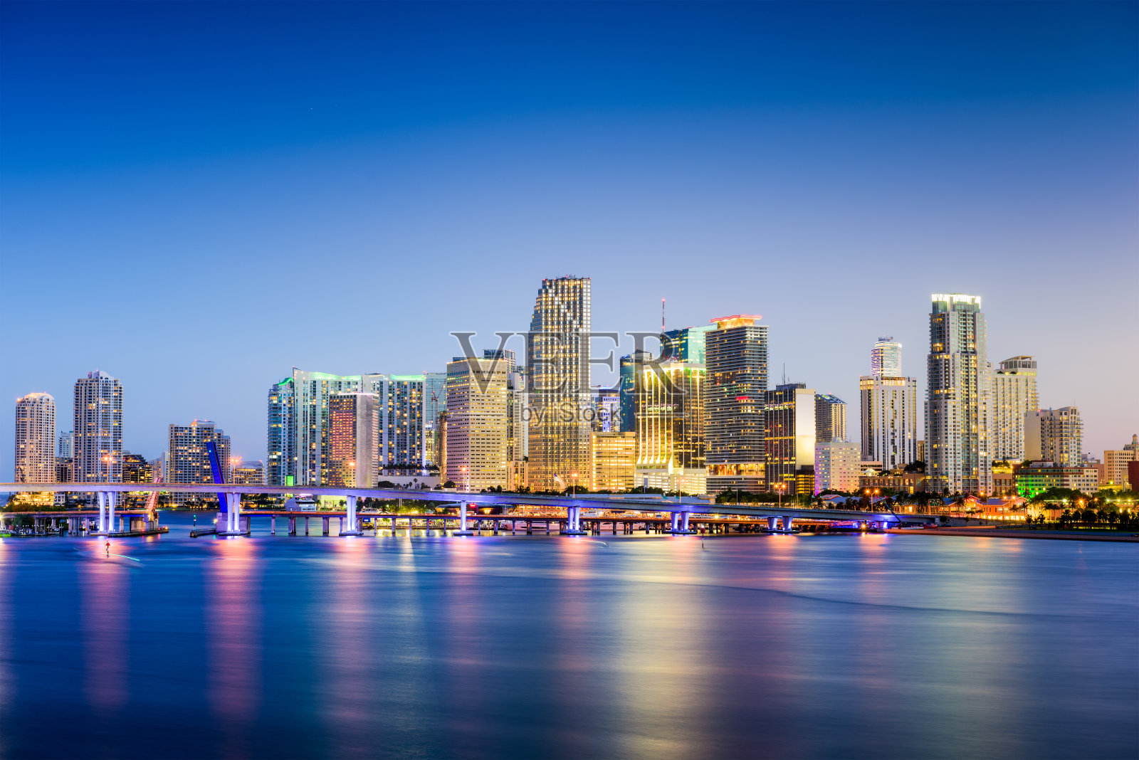 迈阿密,佛罗里达的天际线照片摄影图片