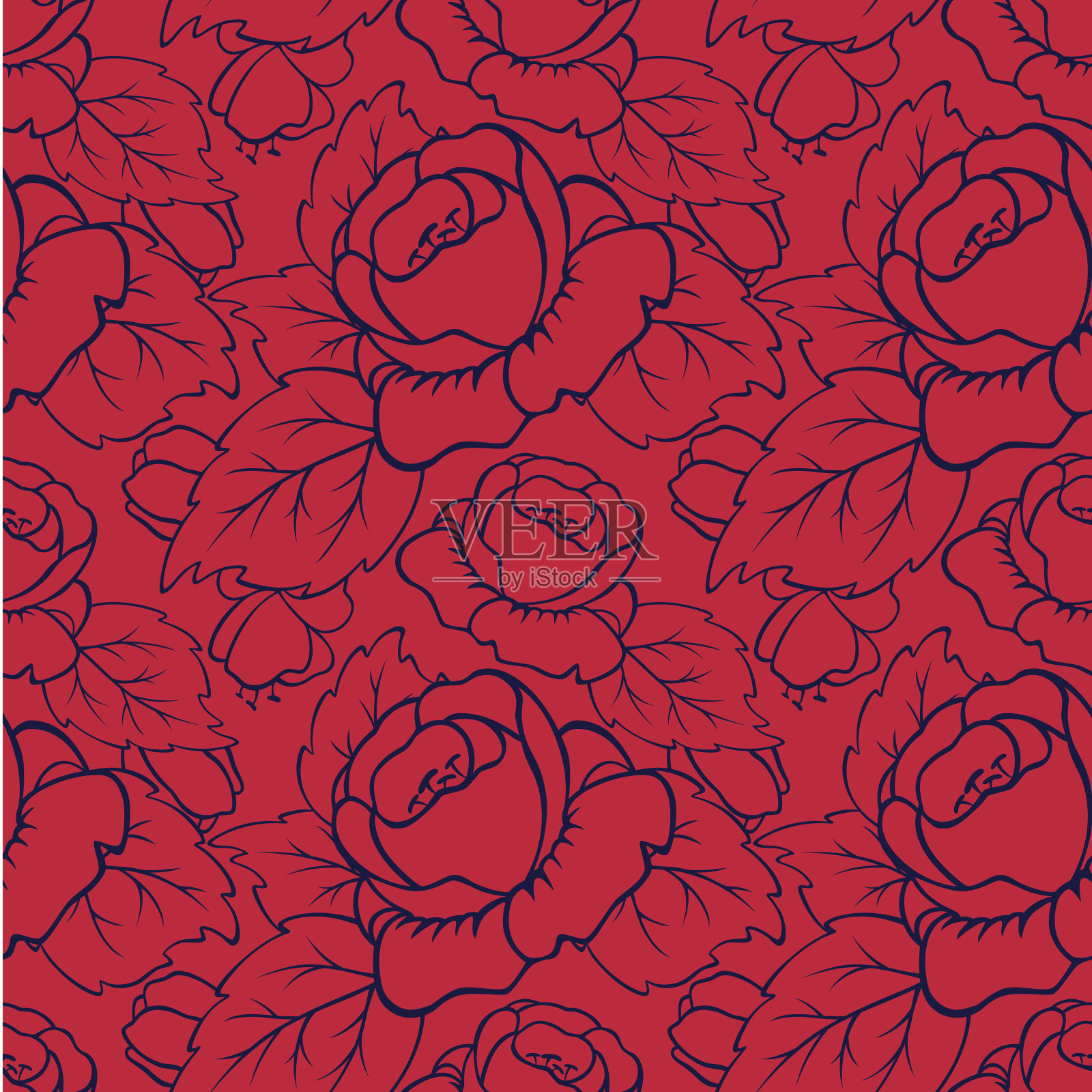 玫瑰无缝的背景插画图片素材