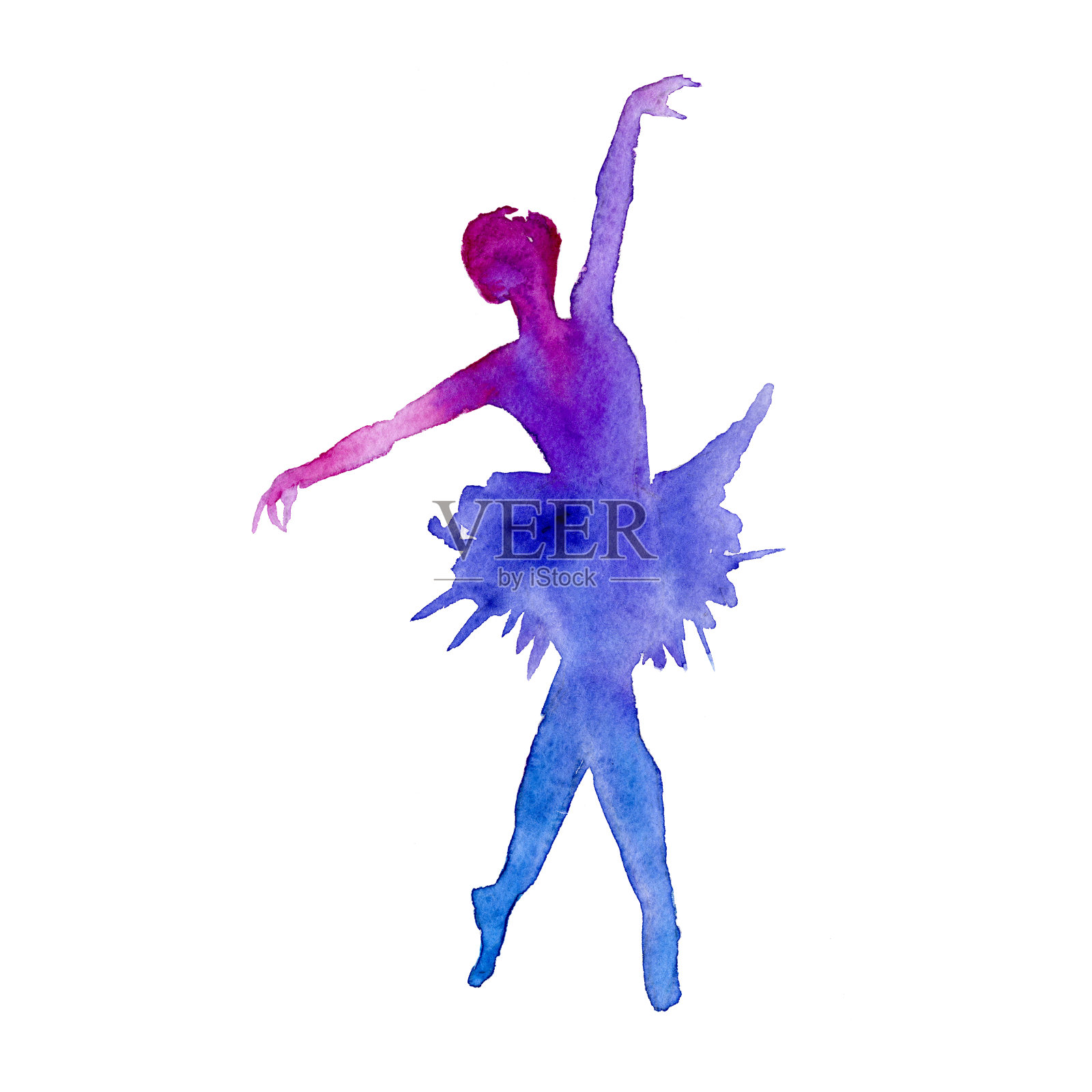 芭蕾舞女演员。舞者。孤立。color.watercolor插画图片素材