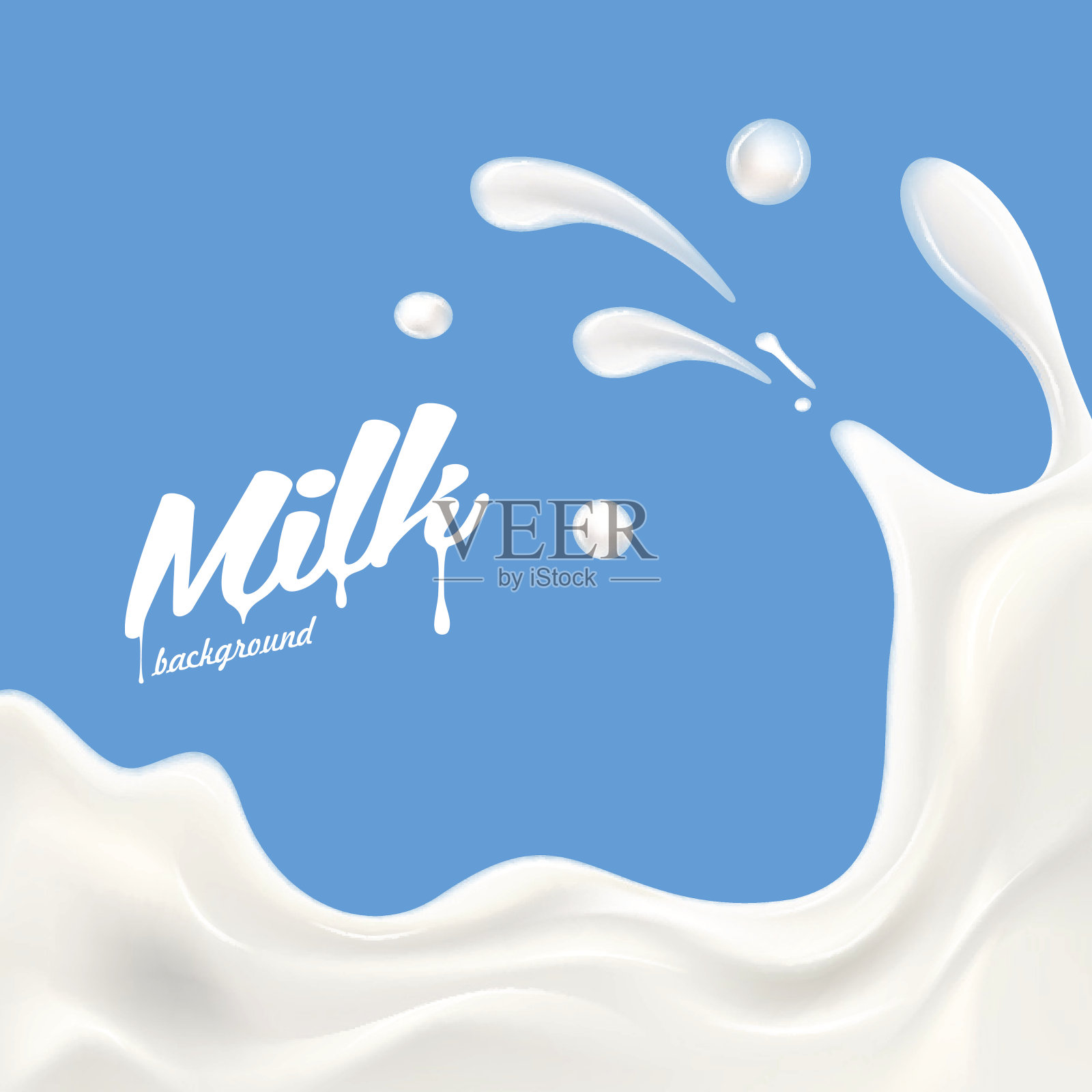 牛奶或酸奶喷溅矢量逼真的插图插画图片素材