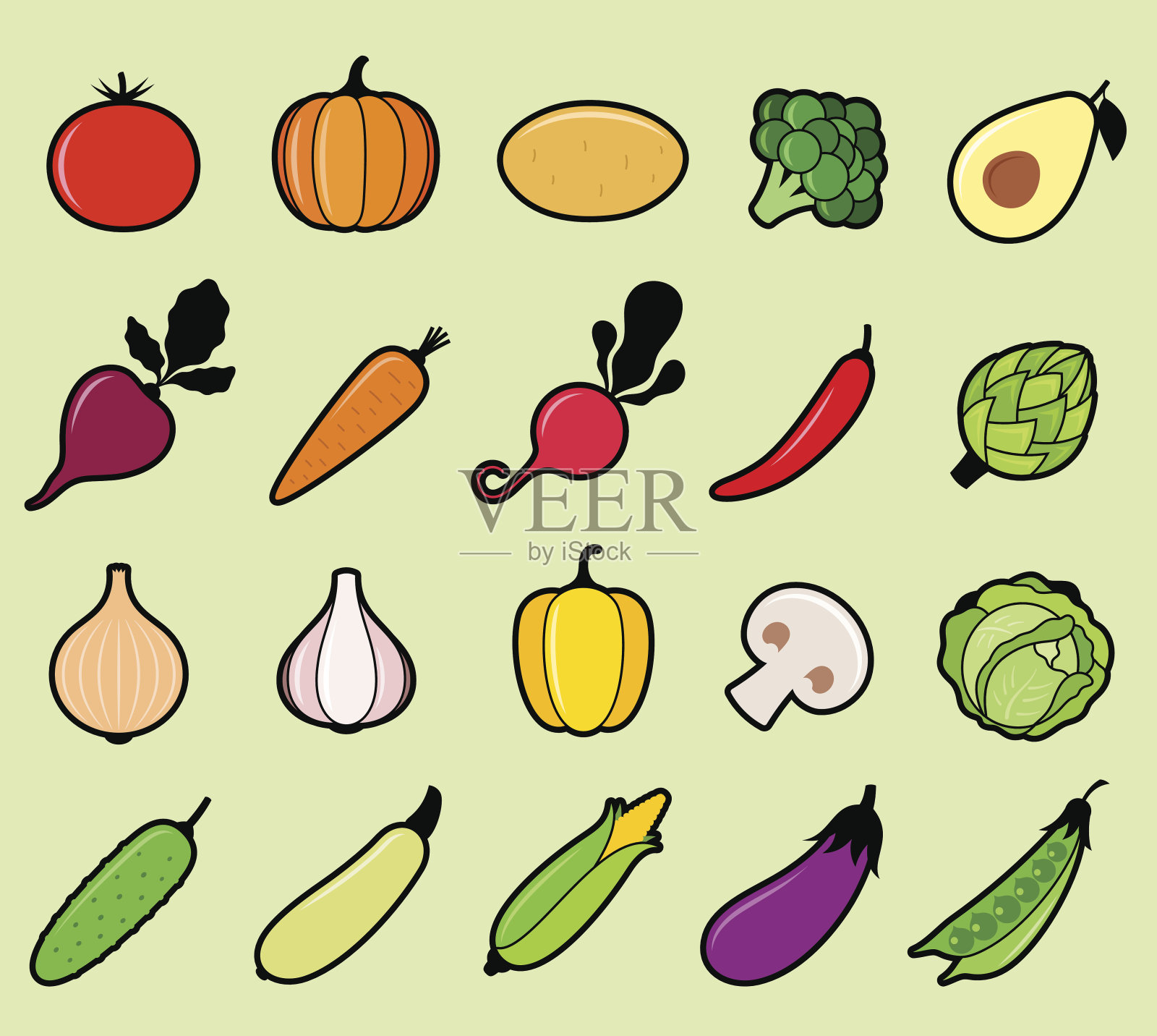 蔬菜矢量图标插画图片素材