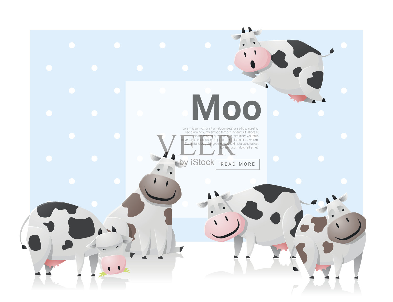 奶牛的动物背景插画图片素材