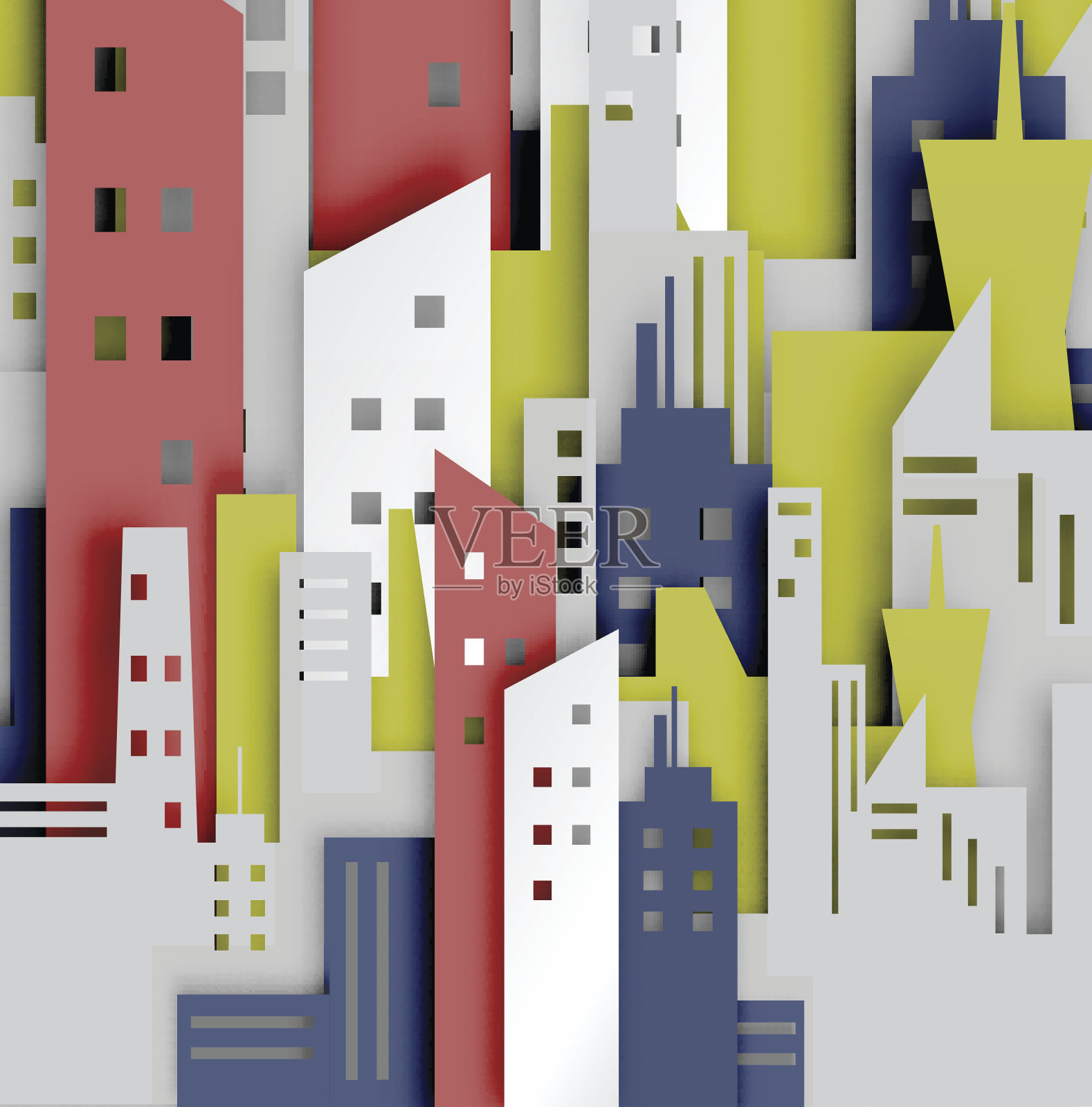 城市抽象背景纸艺术风格插画图片素材