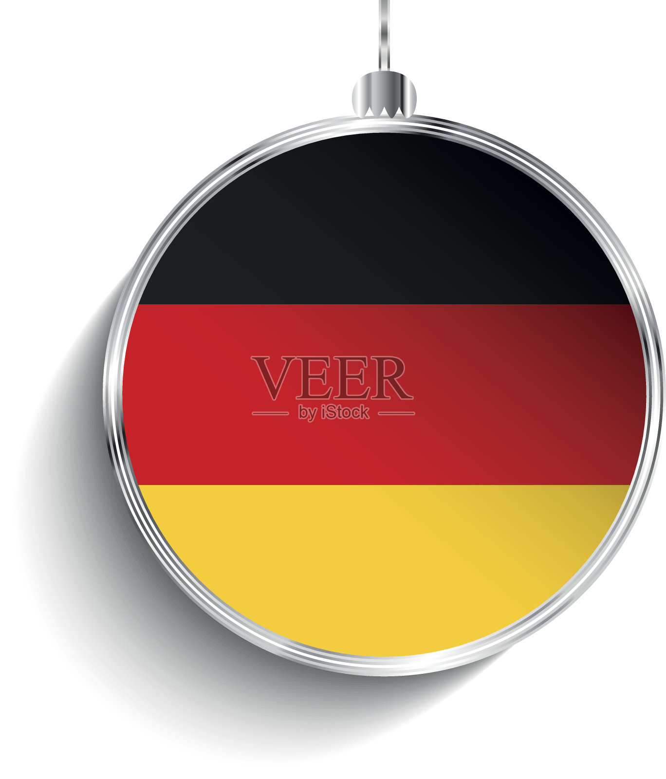 圣诞快乐，德国国旗银球插画图片素材