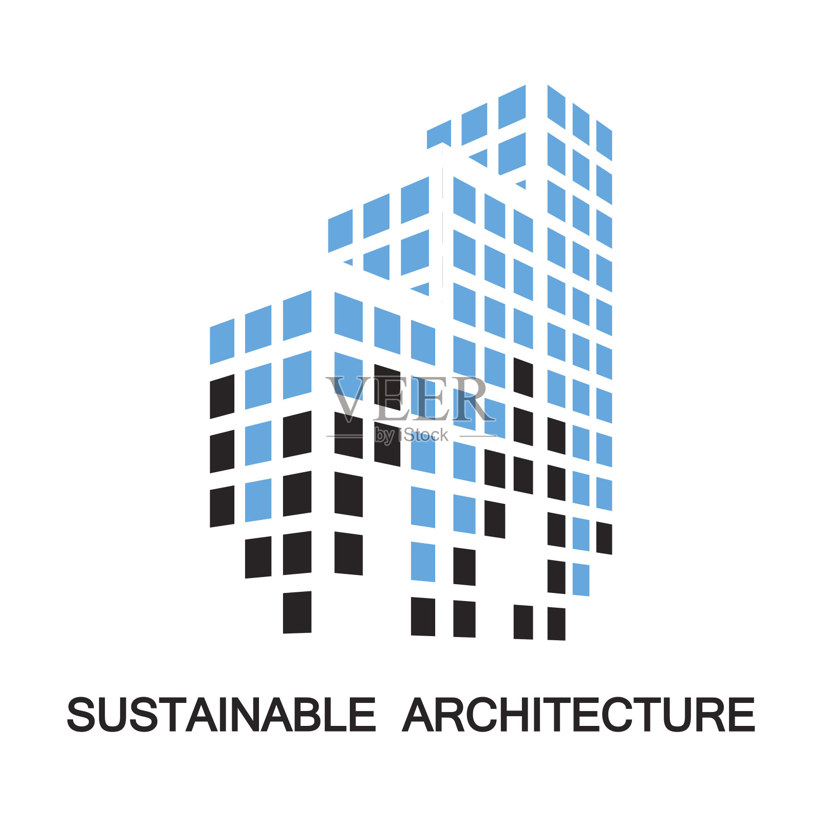 可持续建筑，建筑，图标和象征插画图片素材