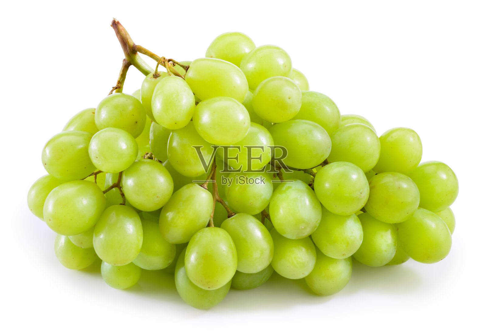 绿色葡萄孤立在白色背景照片摄影图片