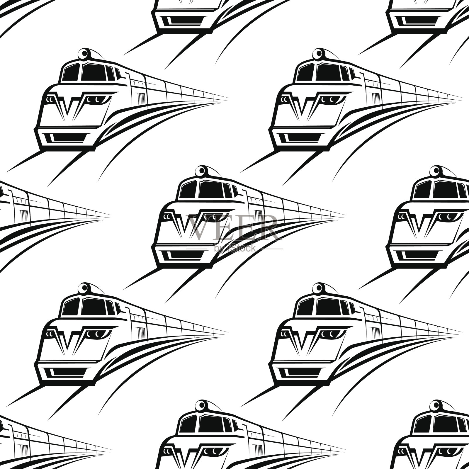 现代列车无缝模式插画图片素材