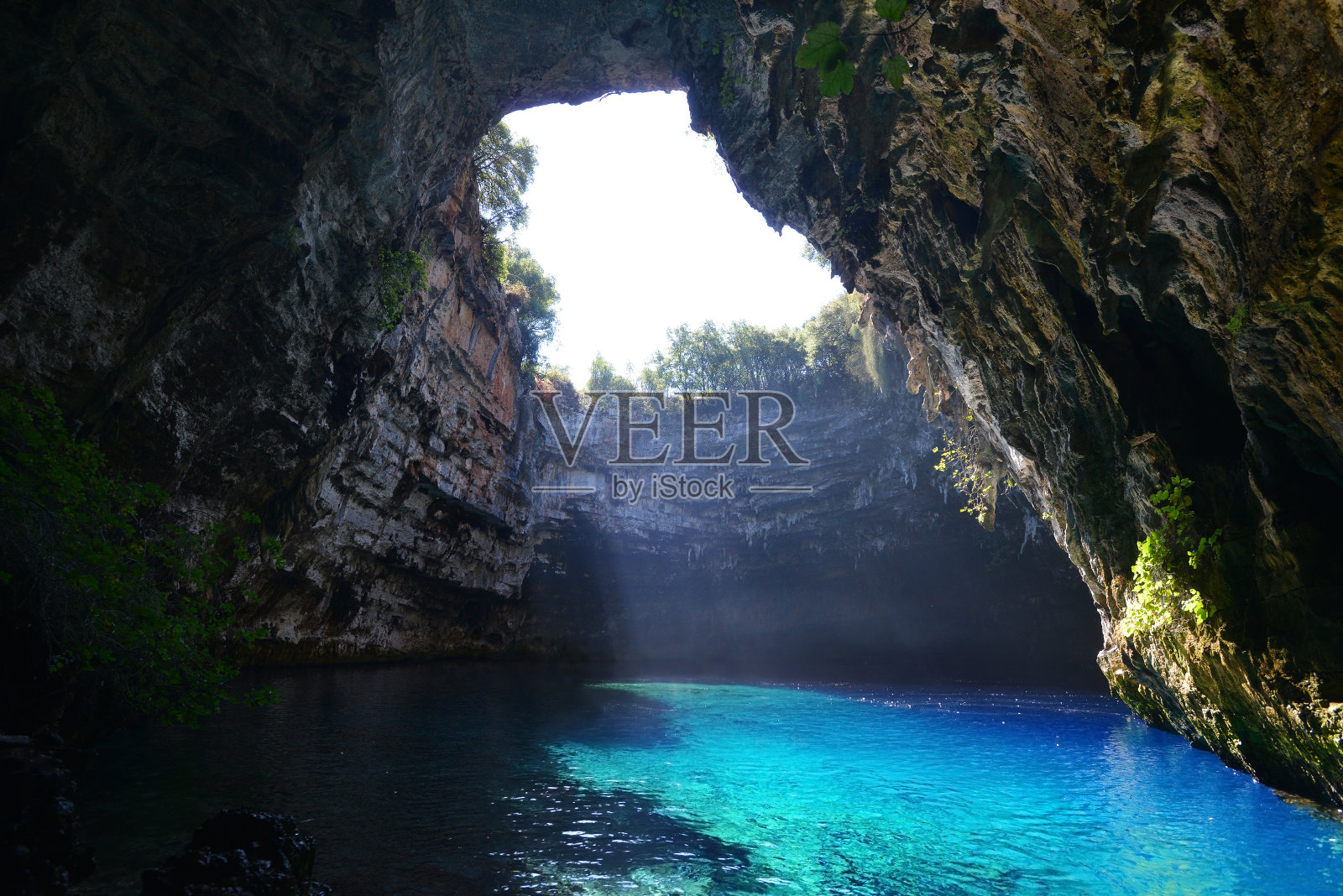 梅丽莎尼洞穴， 凯法利尼亚照片摄影图片