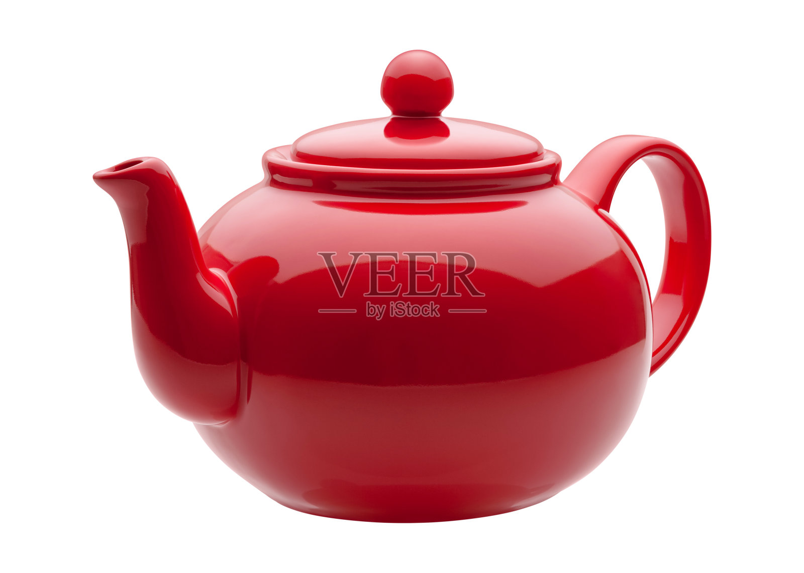 红色陶瓷茶壶照片摄影图片