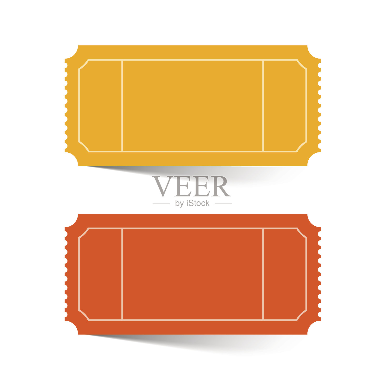 票设置-红色和橙色向量设计模板素材