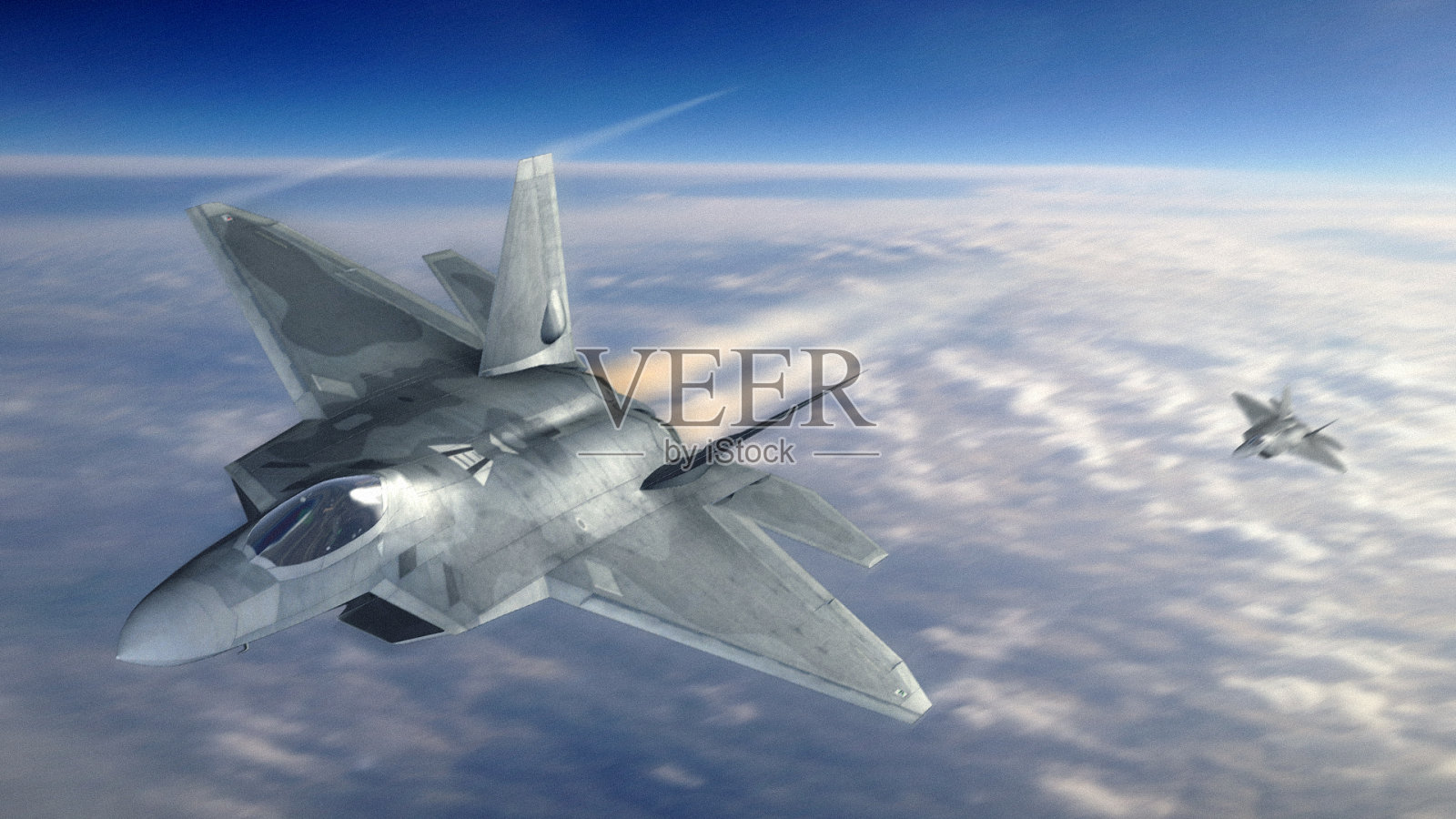 大气层中的战斗机照片摄影图片