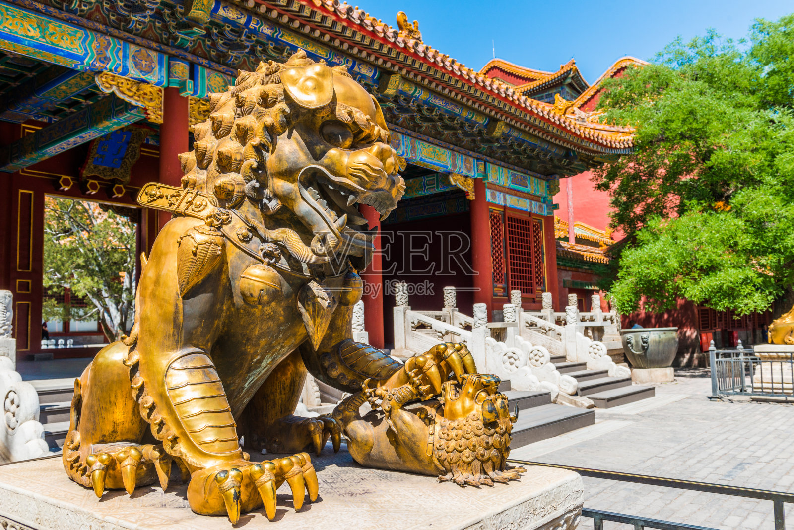 故宫太和殿的铜狮照片摄影图片