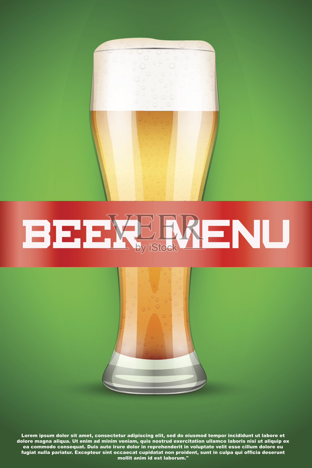 啤酒菜单海报或封面设计模板素材