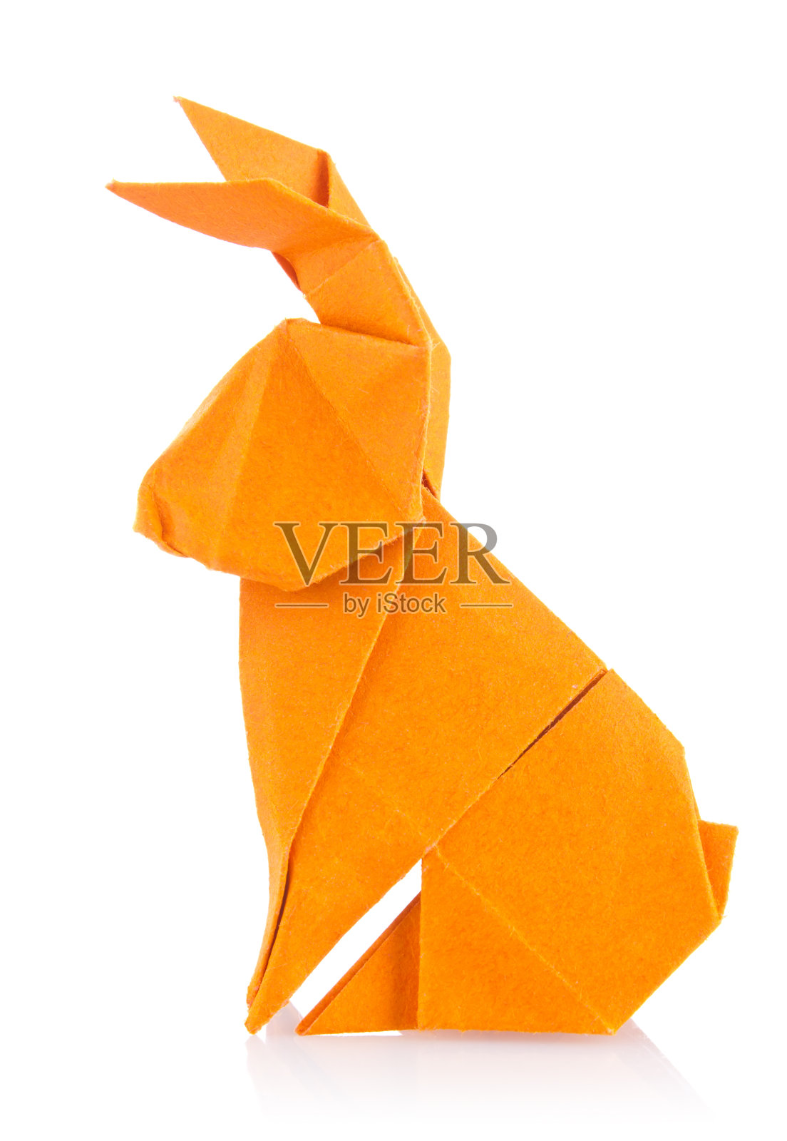 橘色折纸复活节兔子照片摄影图片