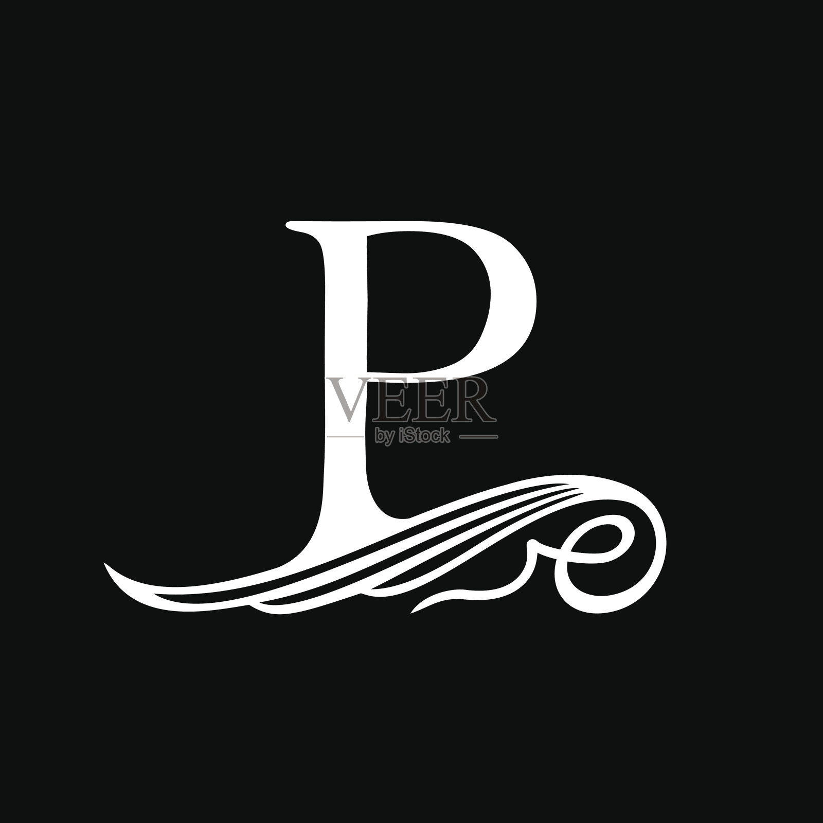 大写字母P代表字母组合、标志和标志。美丽的饰品设计元素图片