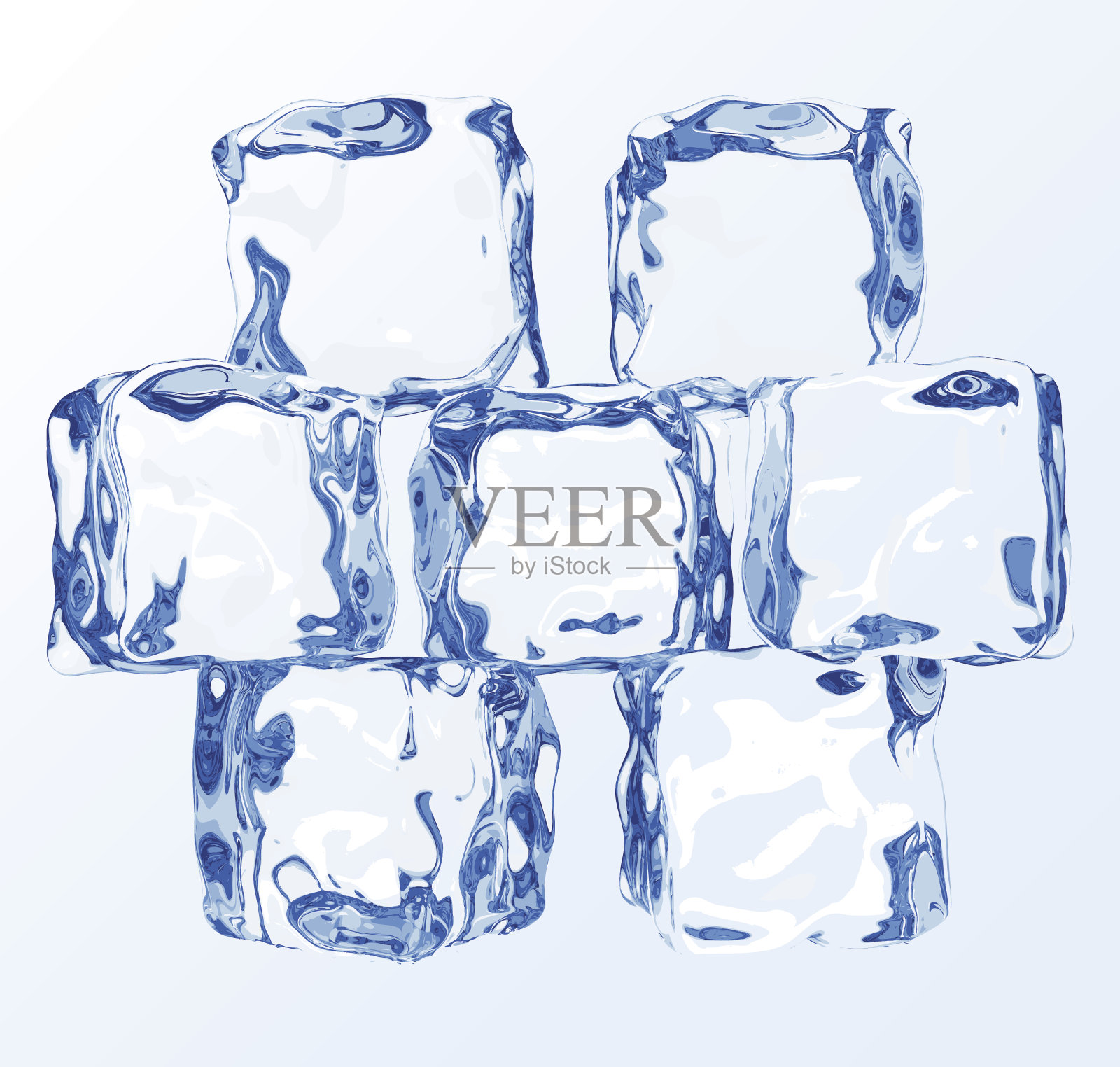 清晰透明的矢量冰块设计元素图片