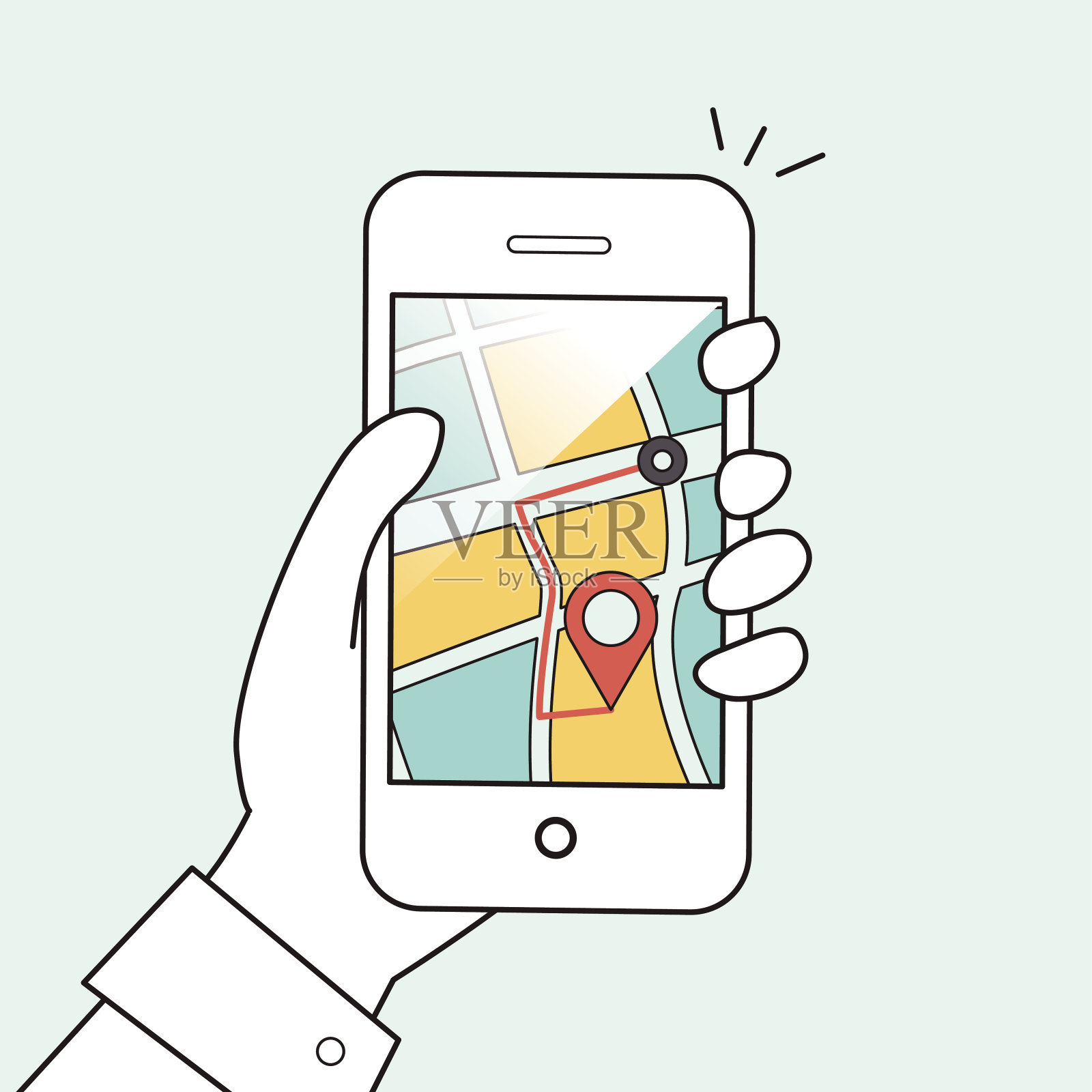 移动GPS导航概念插画图片素材