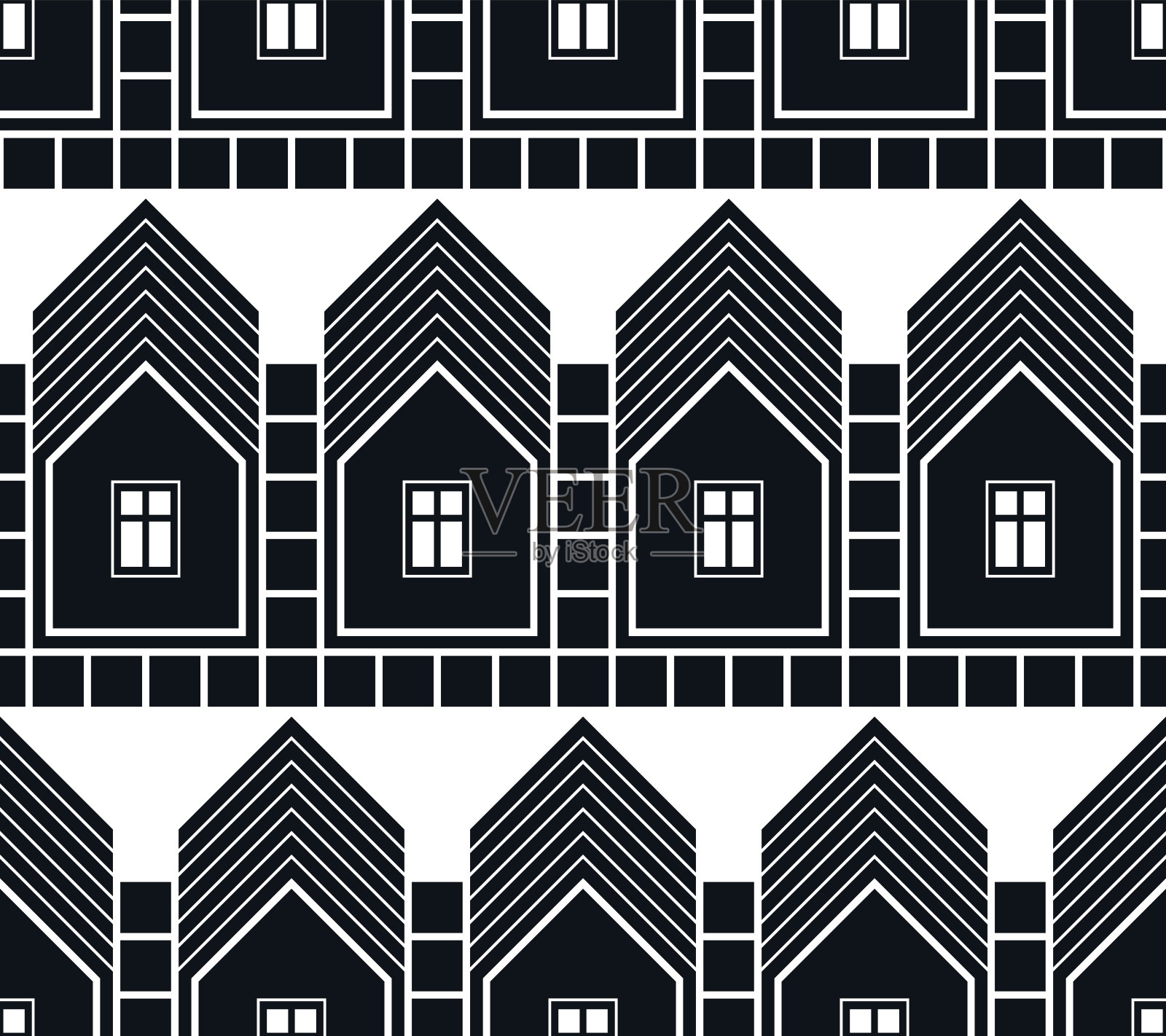 黑色和白色的抽象向量房屋和村舍背景设计元素图片