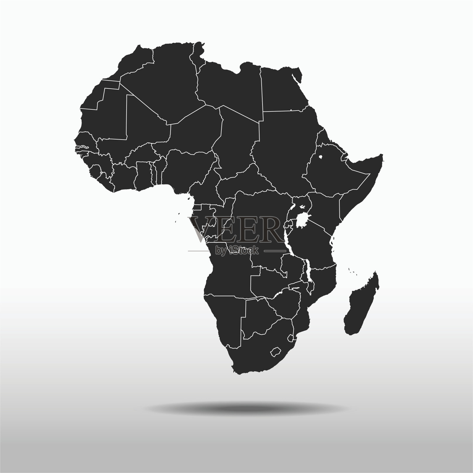 非洲地图插画图片素材